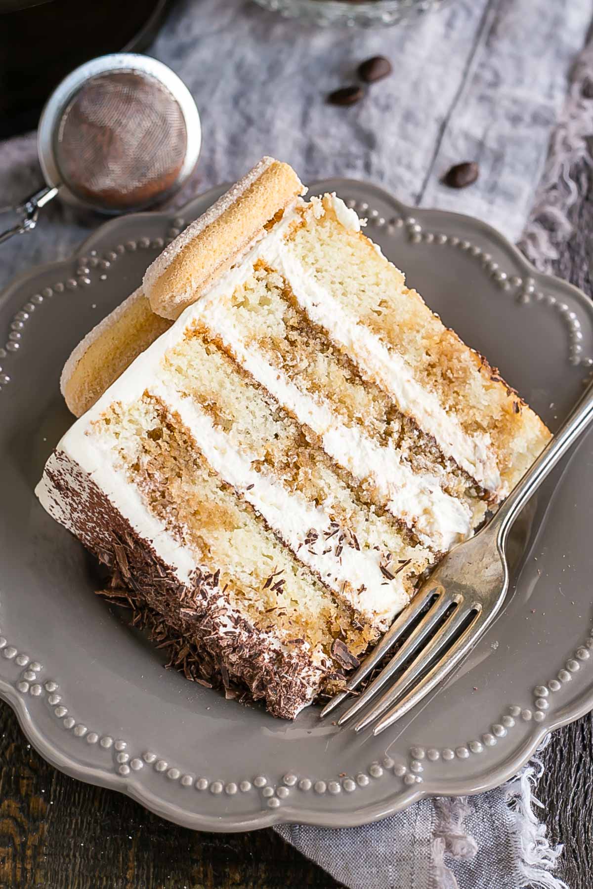 A piece of chocolate cake on a plate