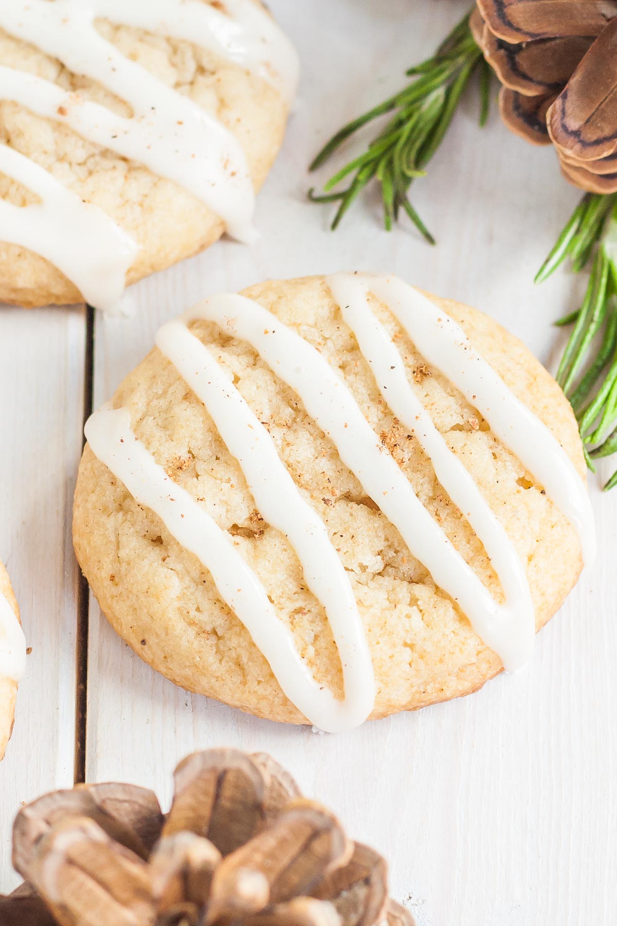 Close up of a cookie.