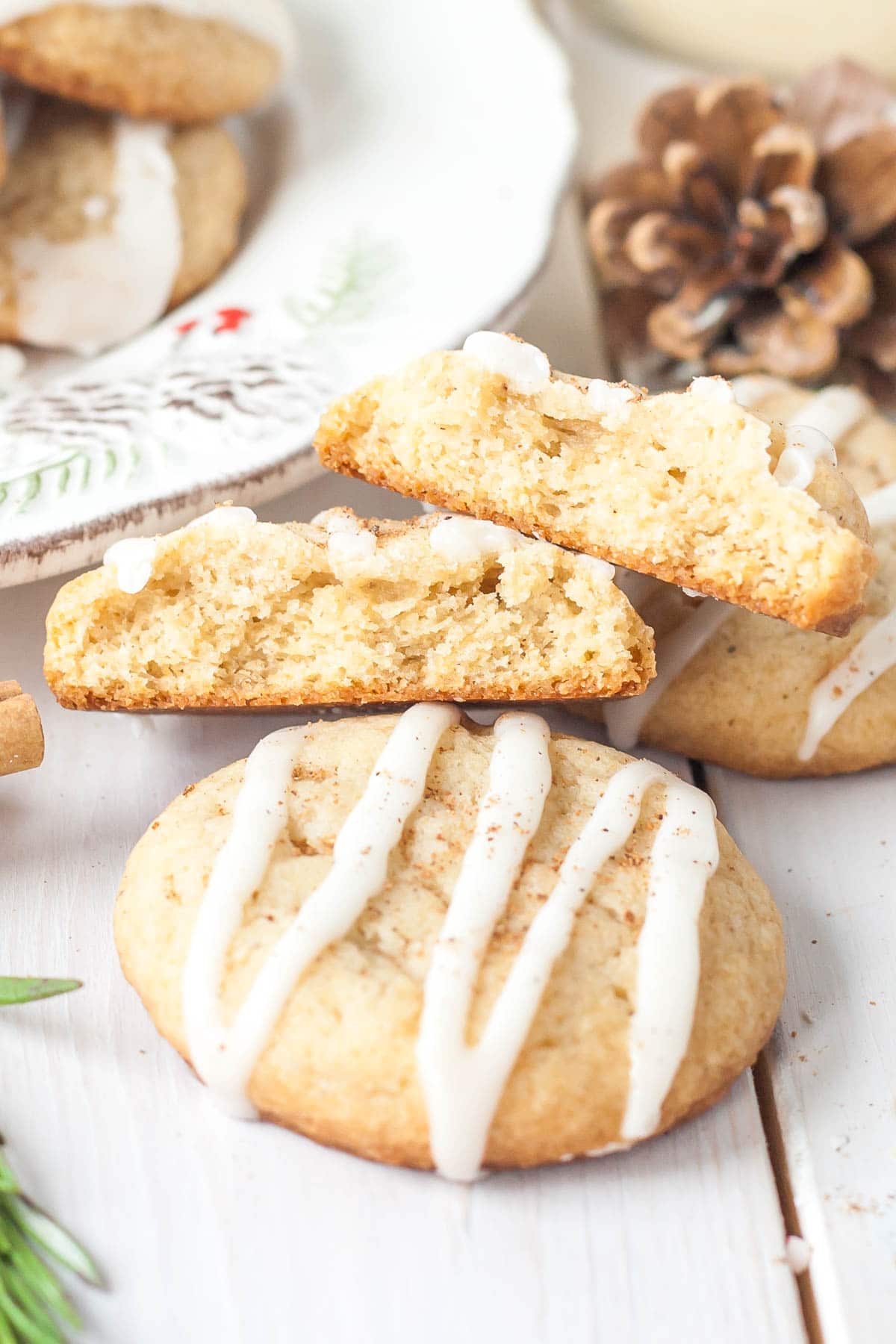 Cookies cut in half.