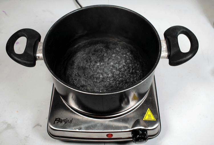 Heat water in a pot over medium or high heat