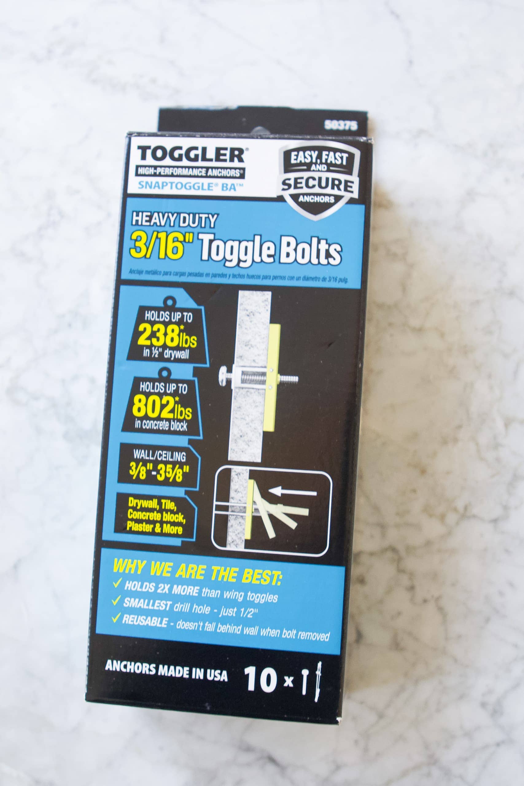 Snap toggle bolts