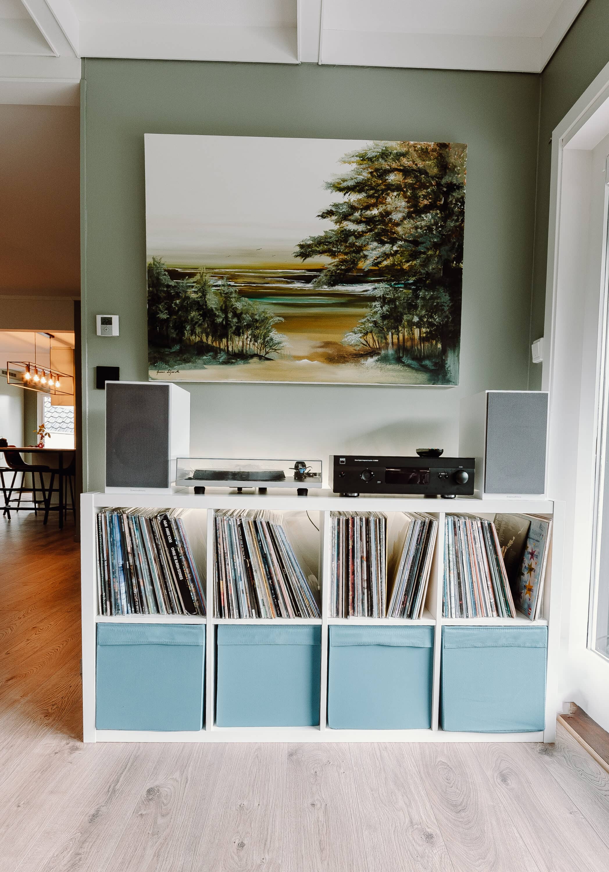 Organizing record storage in this stylish home