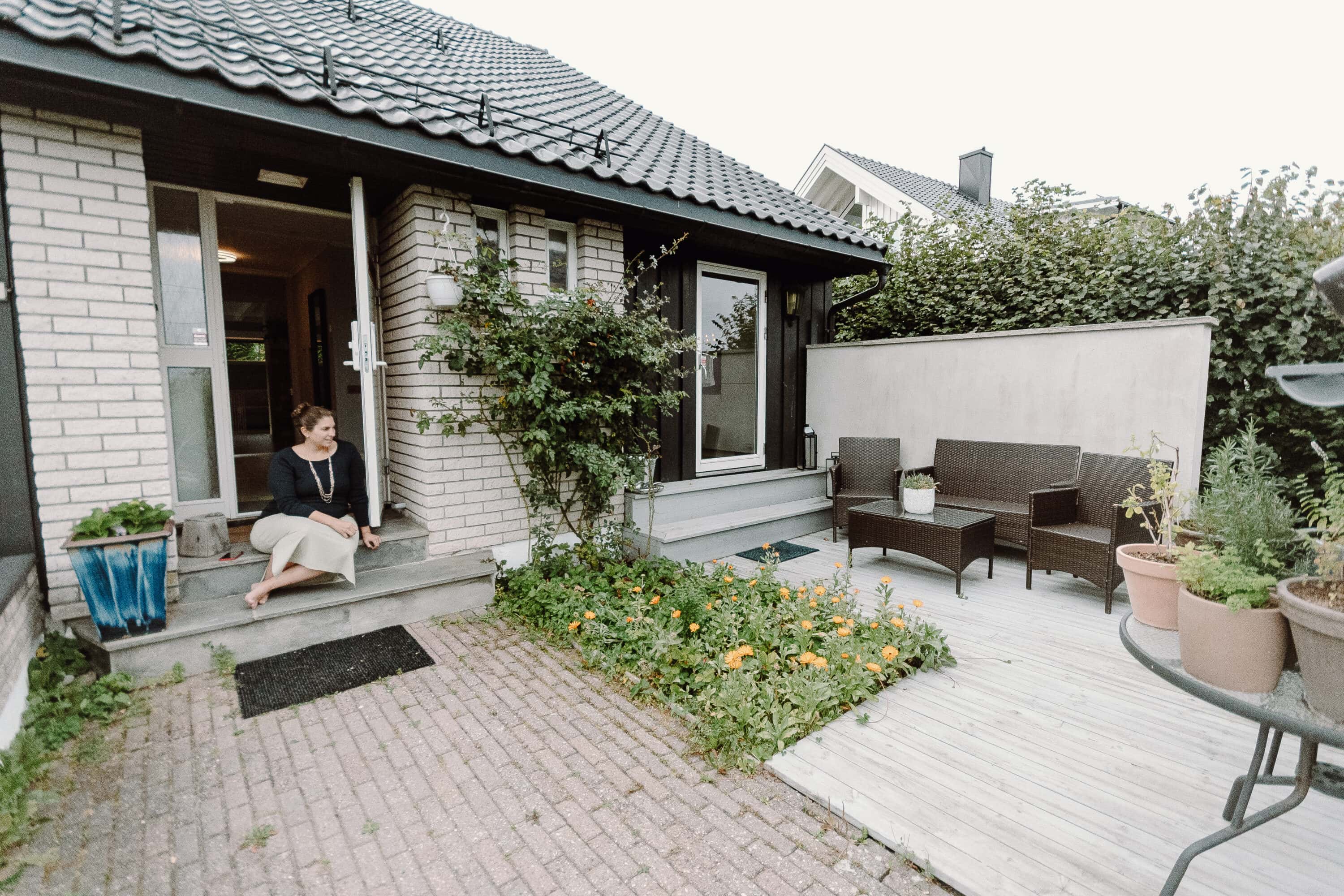 Marine in her backyard in Norway