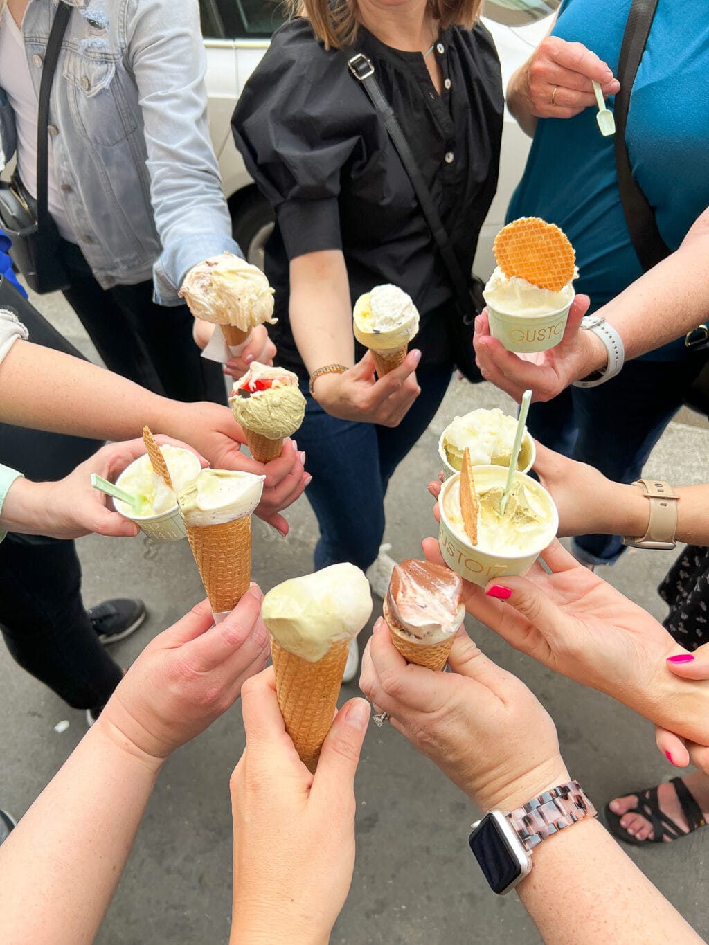 Eating gelato in Italy