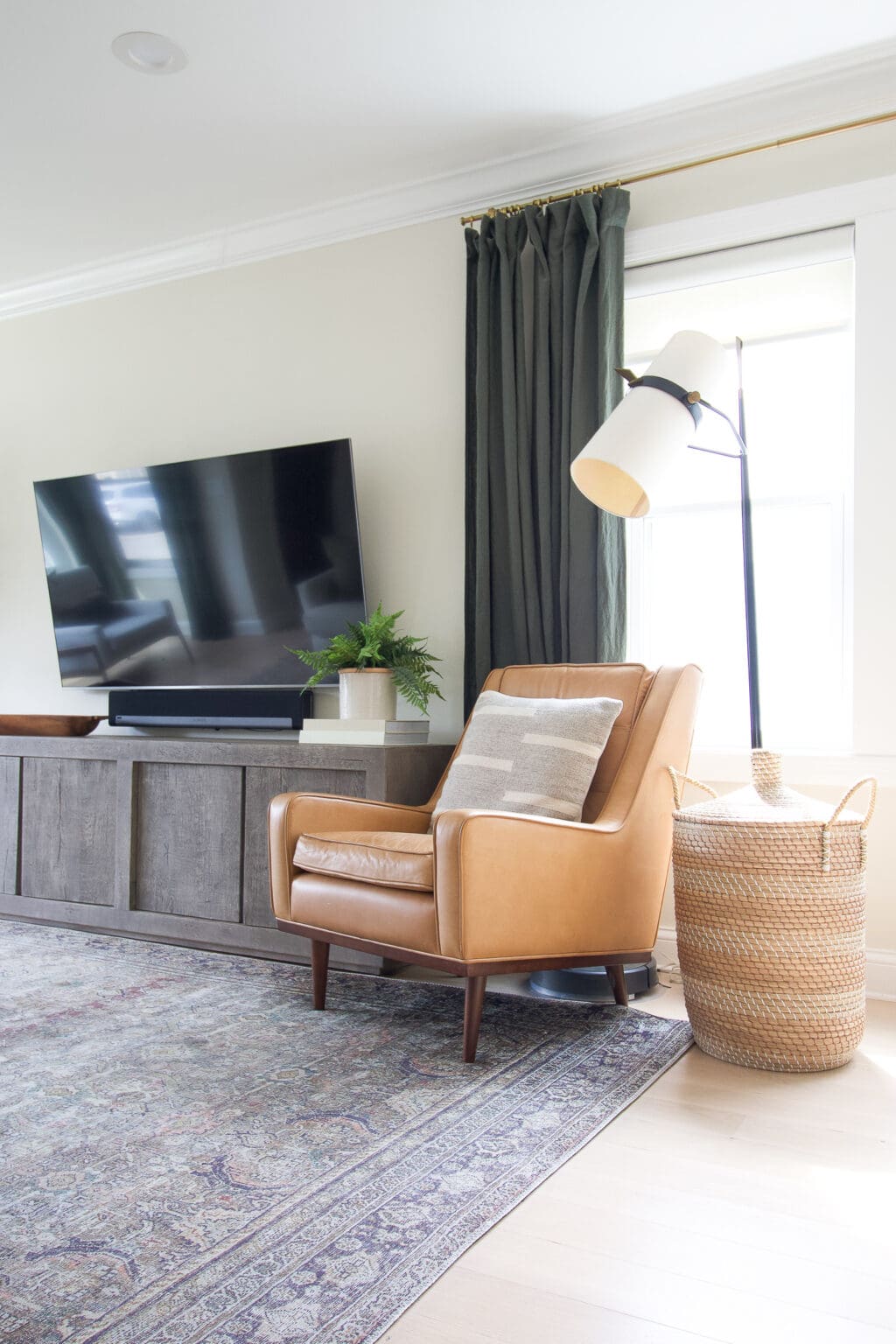 Our leather armchair in the living room