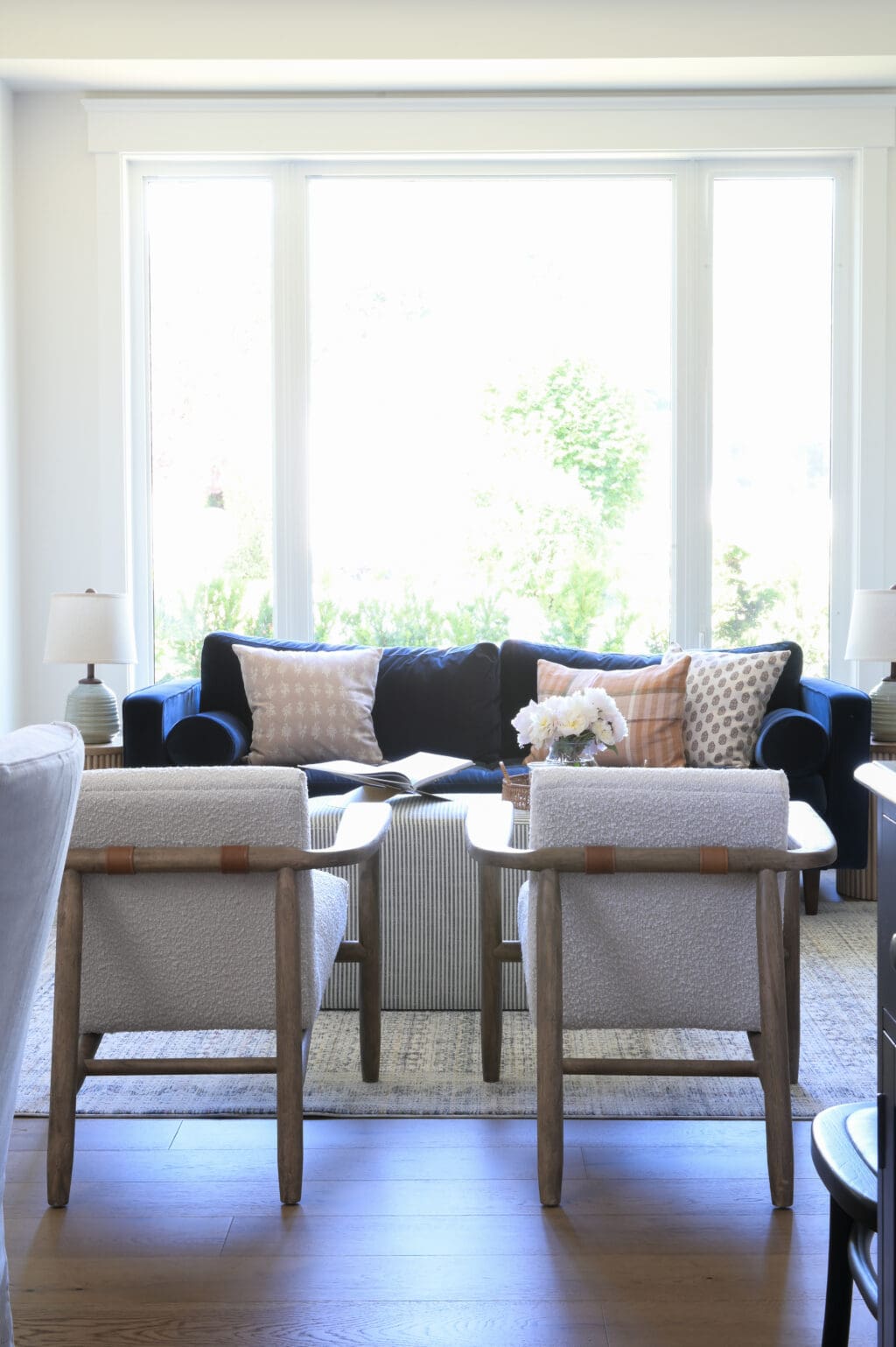 A living room space with organic modern design and style