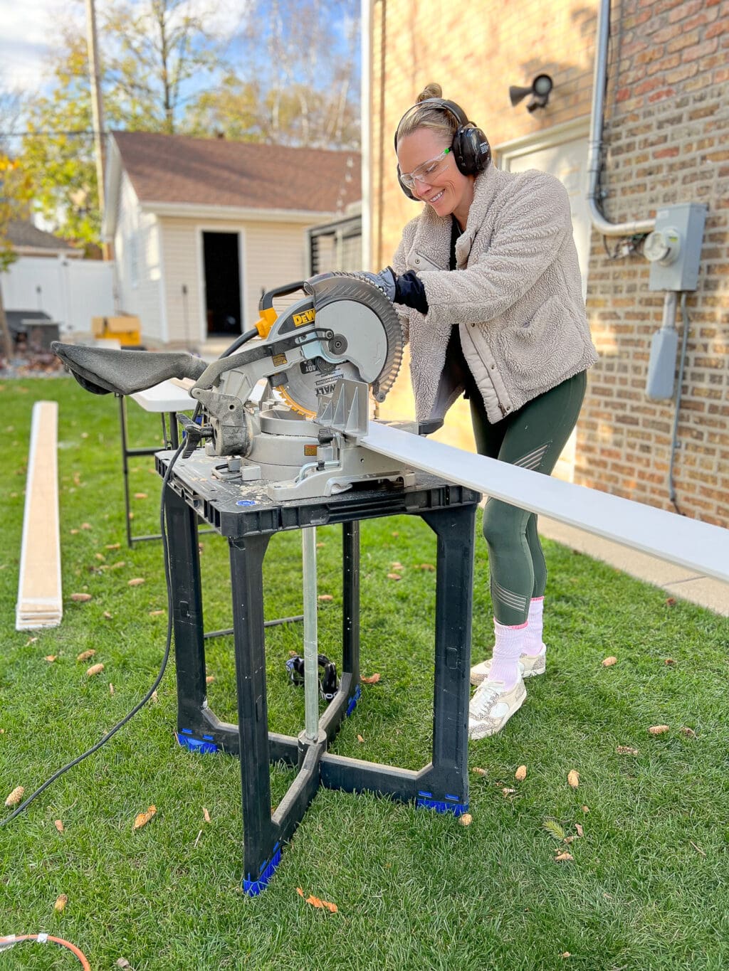 Use a miter saw to cut boards