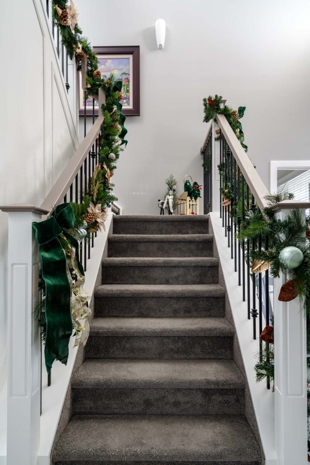 Garland on the stairs