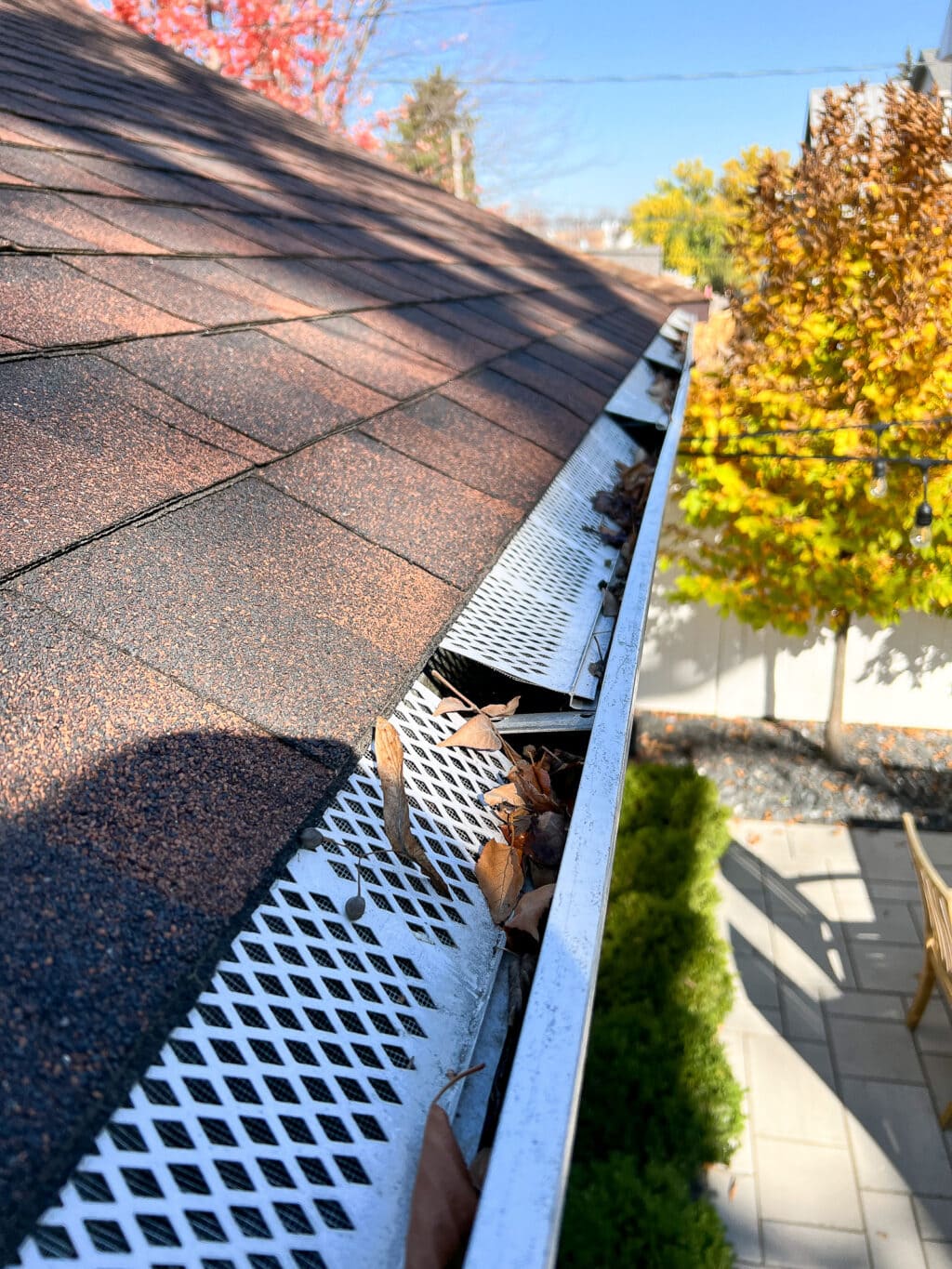 gutter shields on our garage roofline