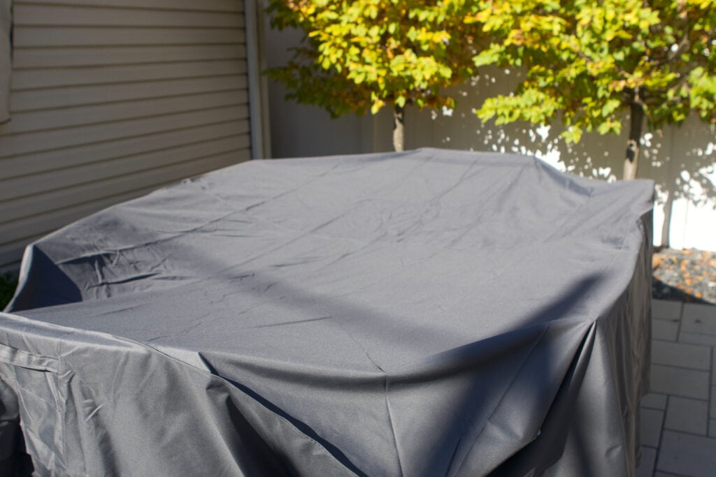 Covering our outdoor furniture to prep your backyard for winter