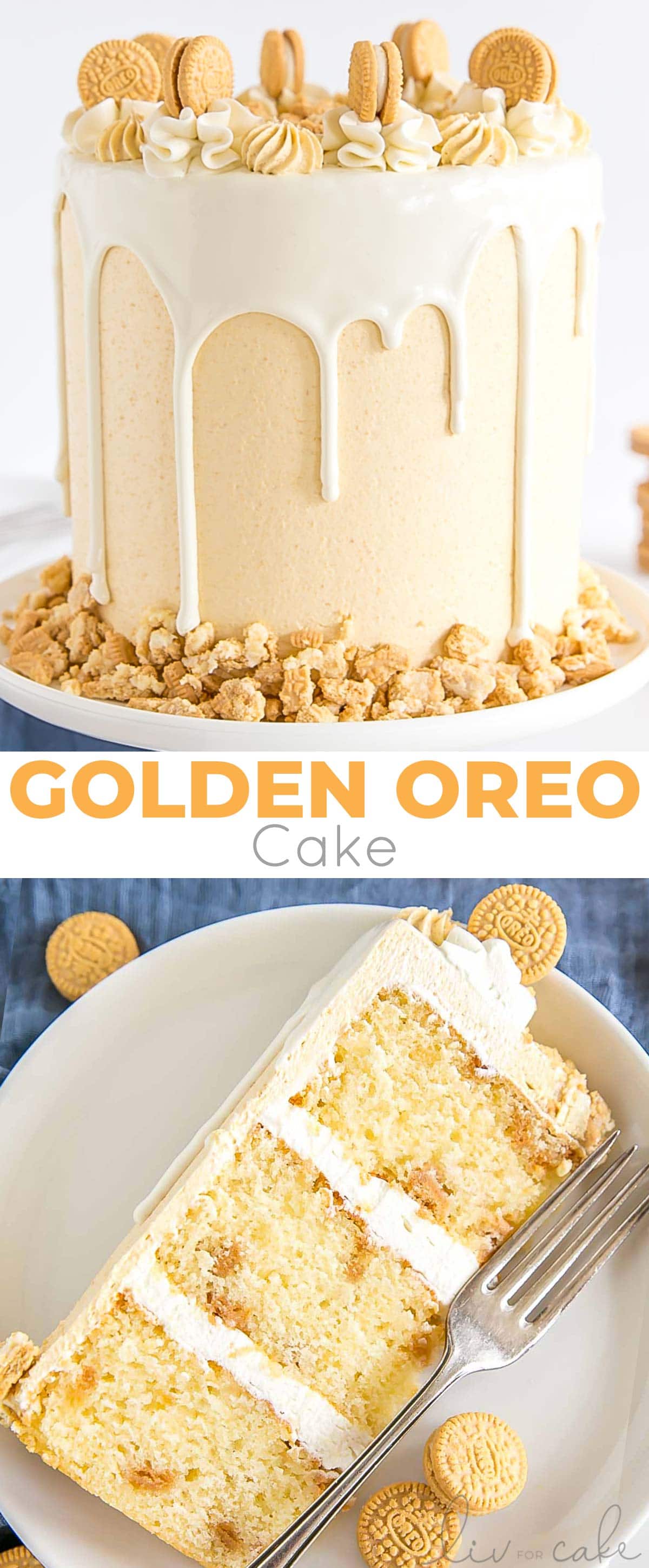 Golden Oreo Cake photo collage