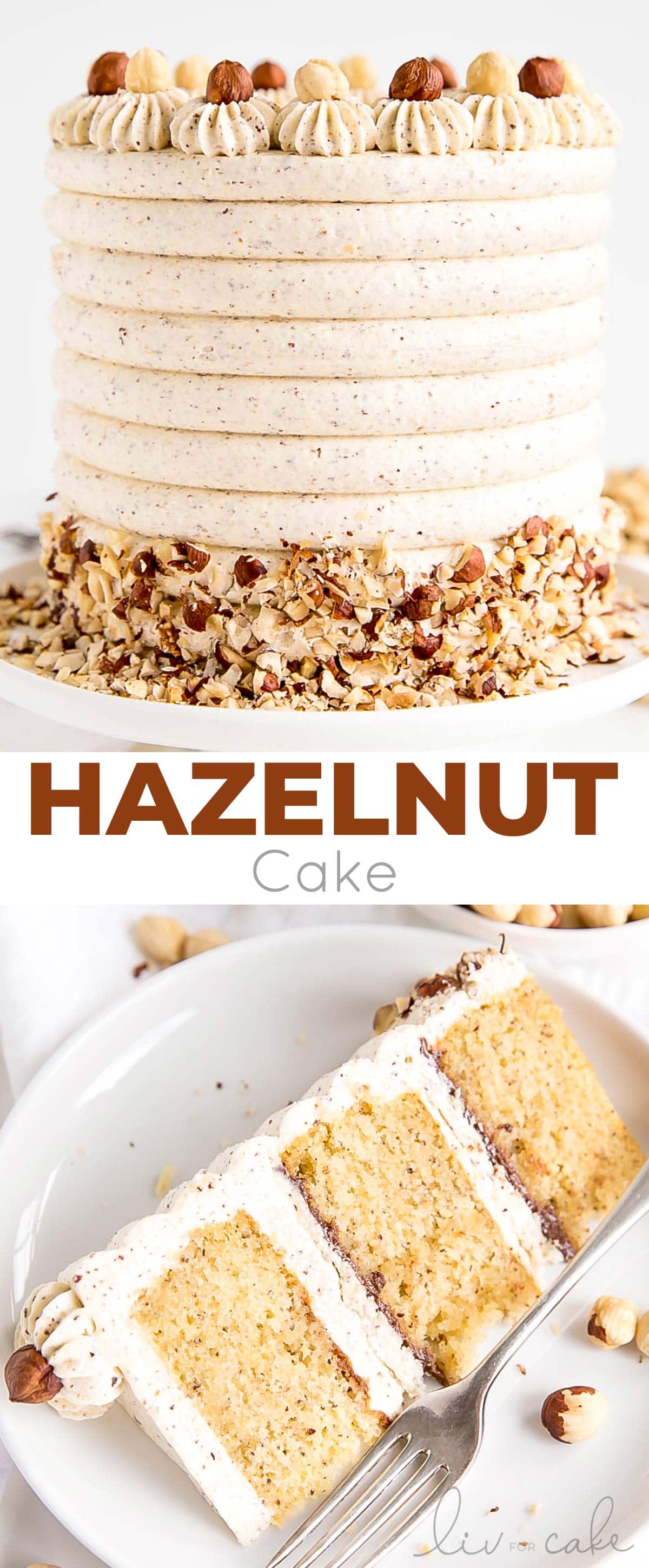 Hazelnut Cake photo collage.