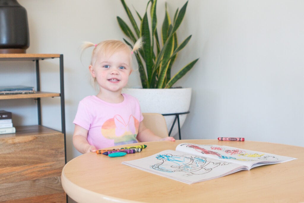 Rory at her coloring table