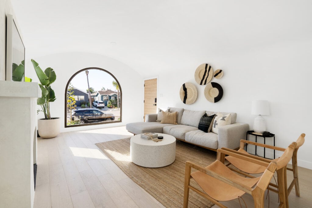 A living room in a coastal home