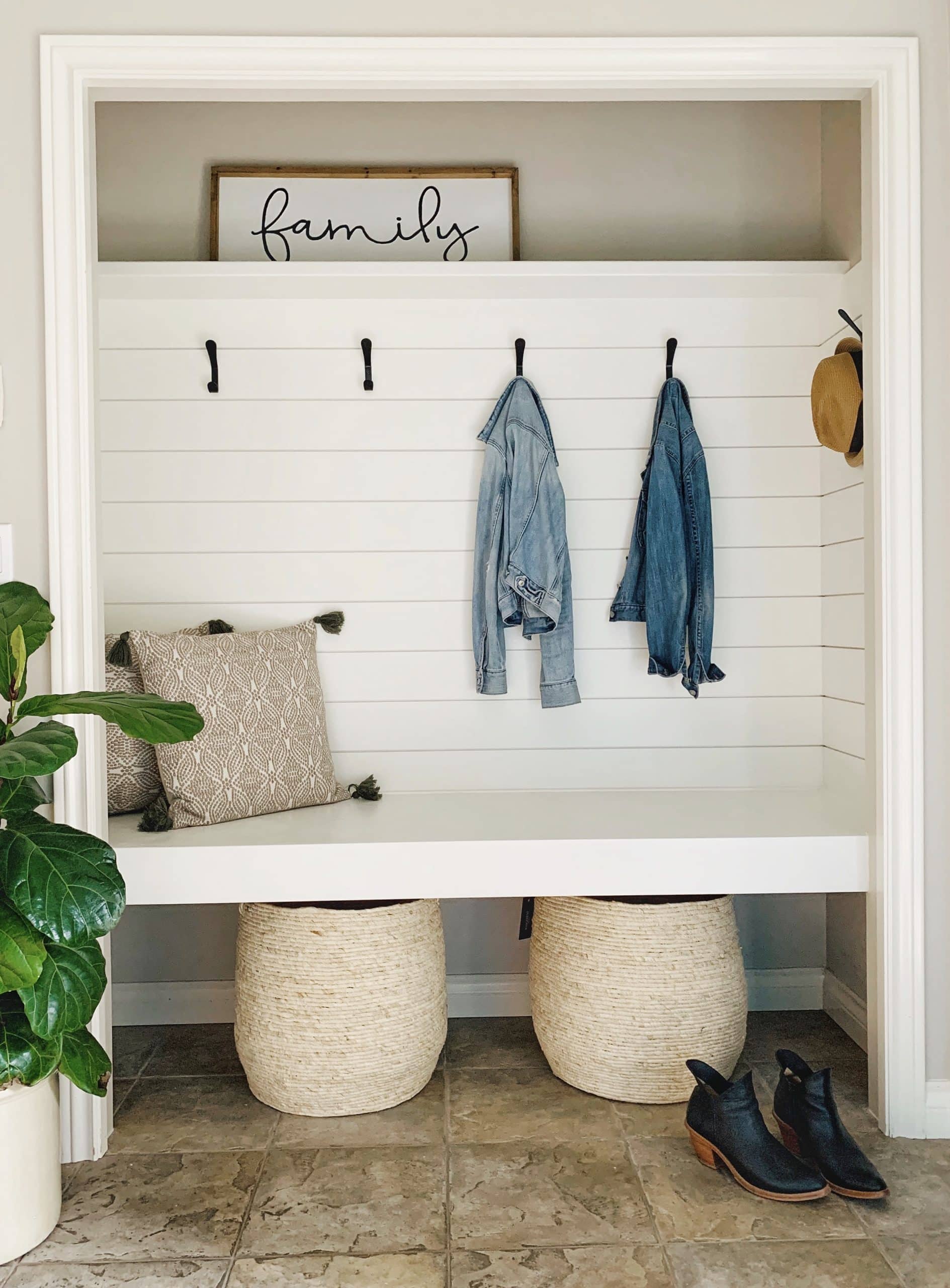 shiplap entryway after 