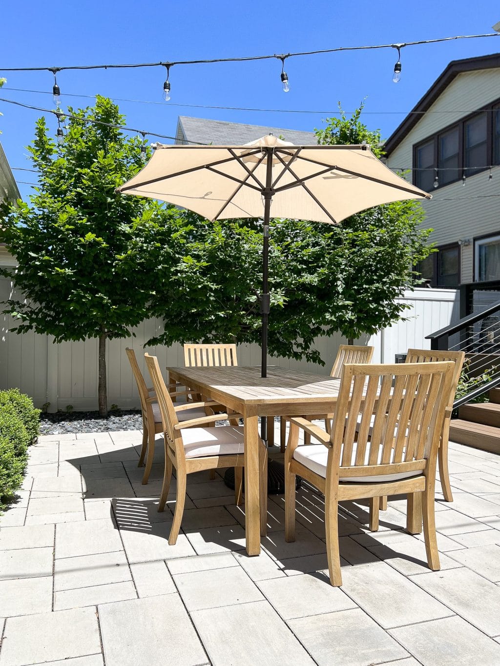 Our outdoor dining table