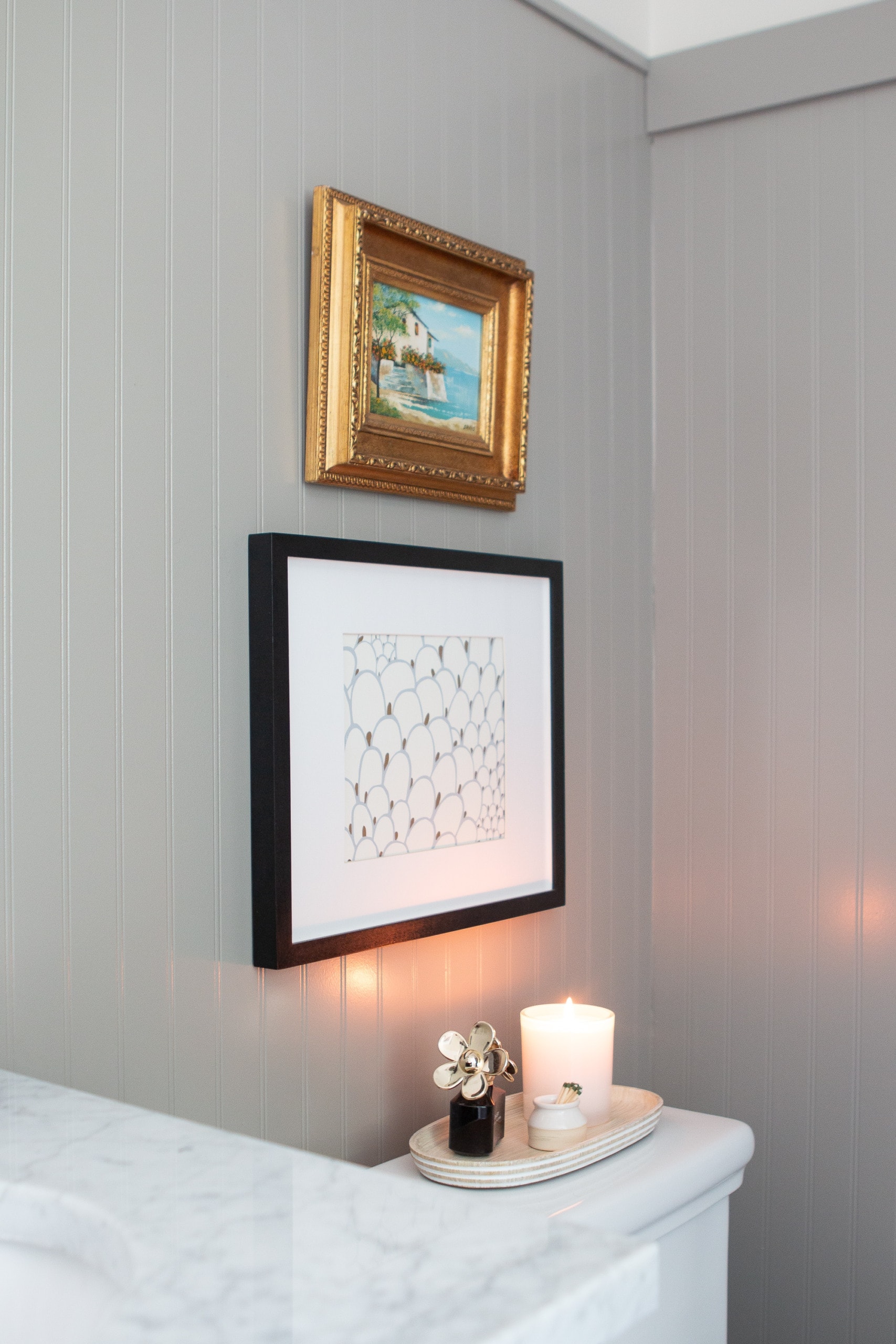 Beadboard in the main bathroom