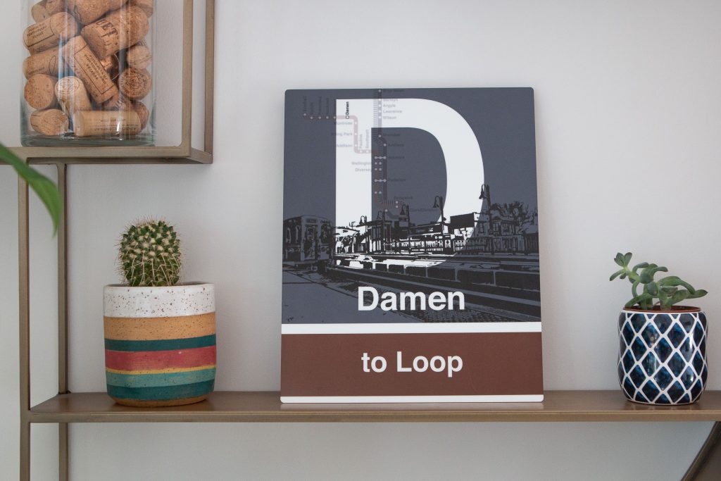 Damen loop CTA sign home decor