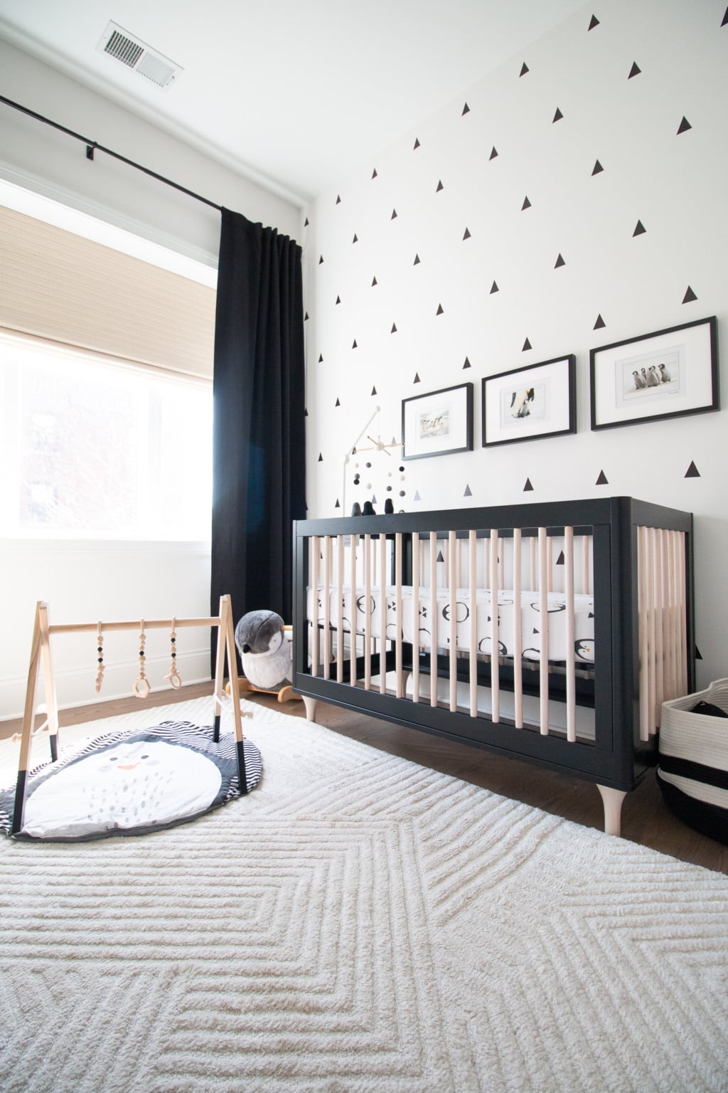 black and white penguin nursery 