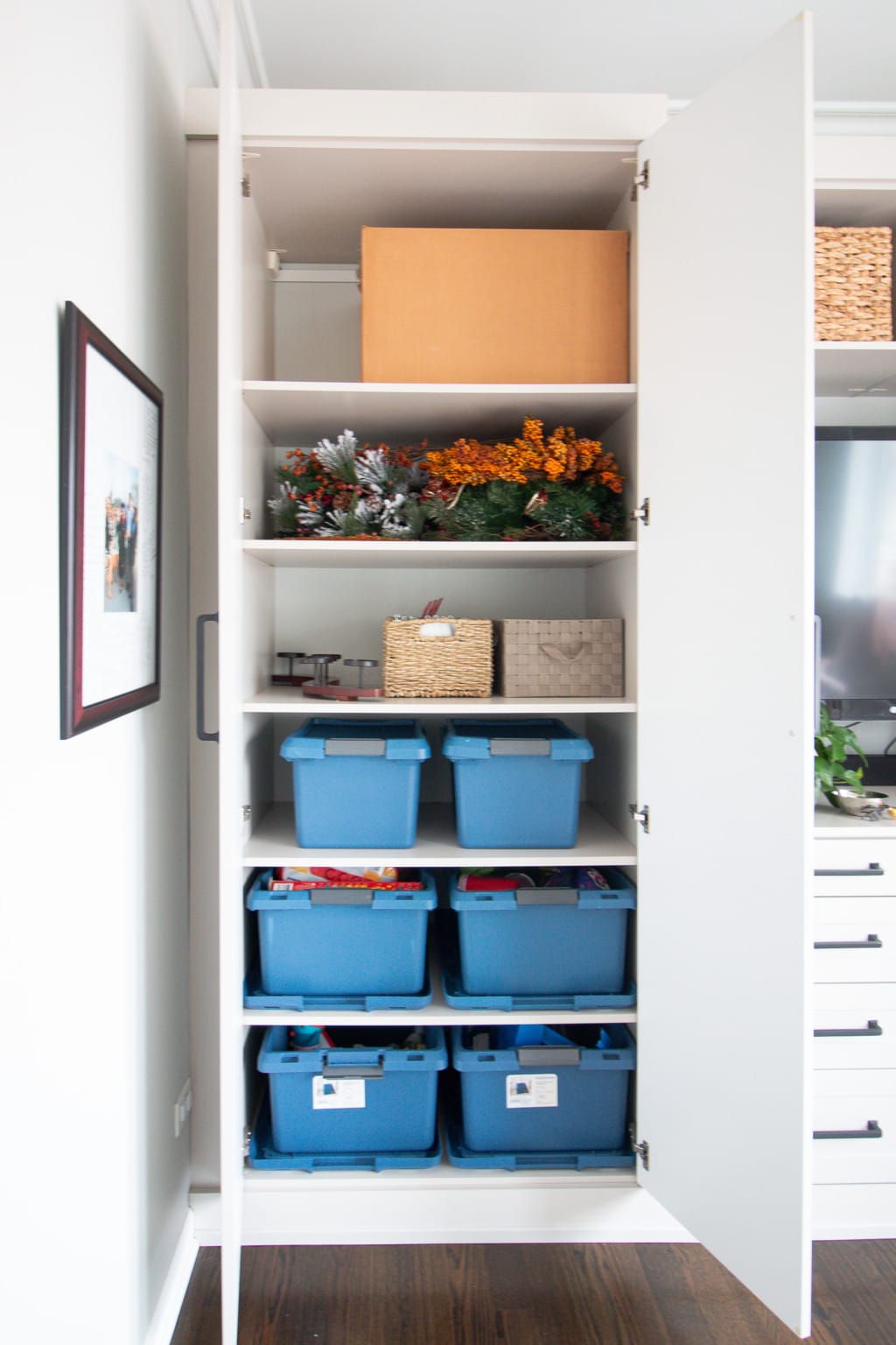 My mom's new organized built-ins