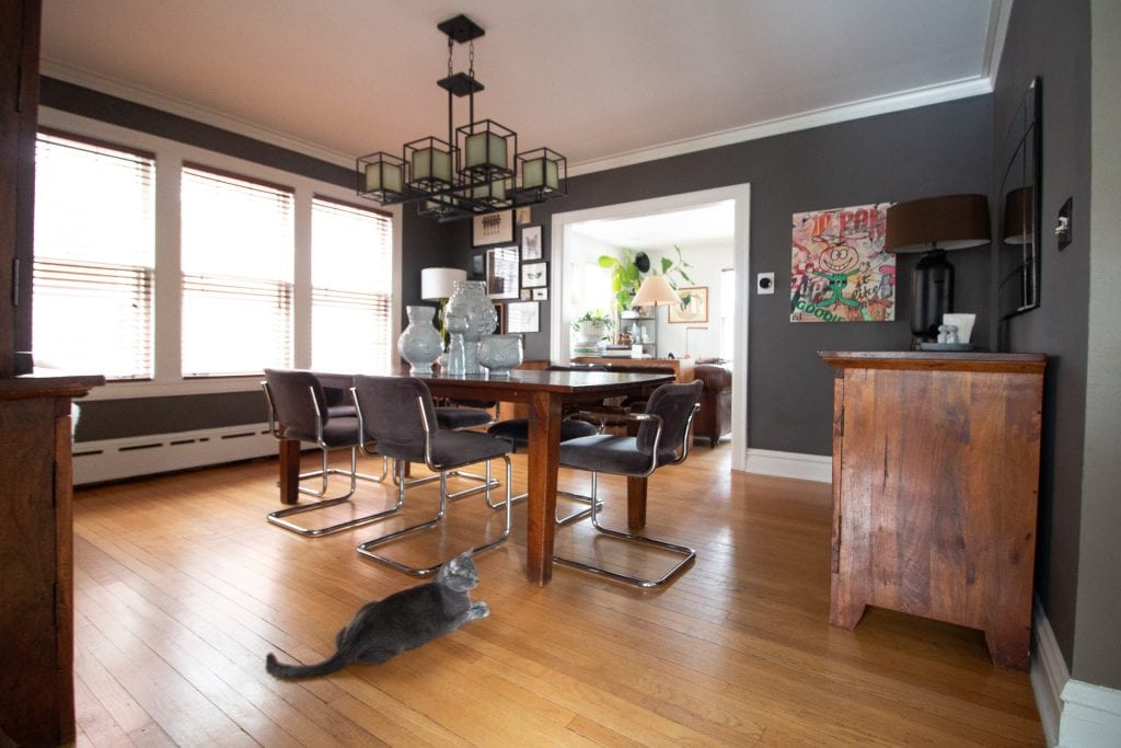 Traditional dining room in a historic home