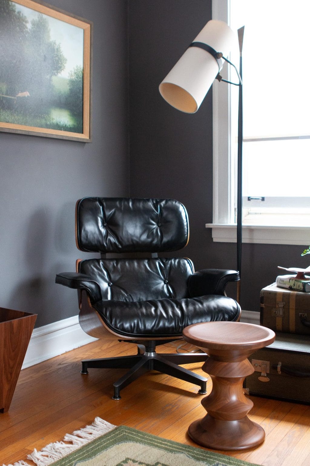 An eames lounge chair 