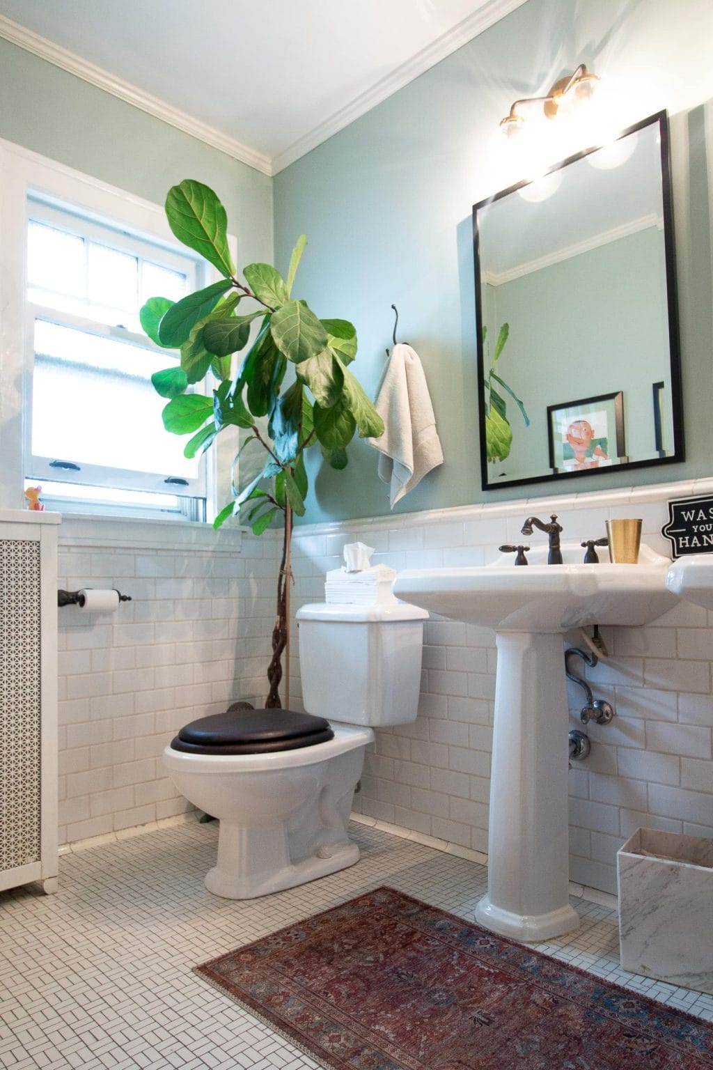 Subway tile in this classic bathroom