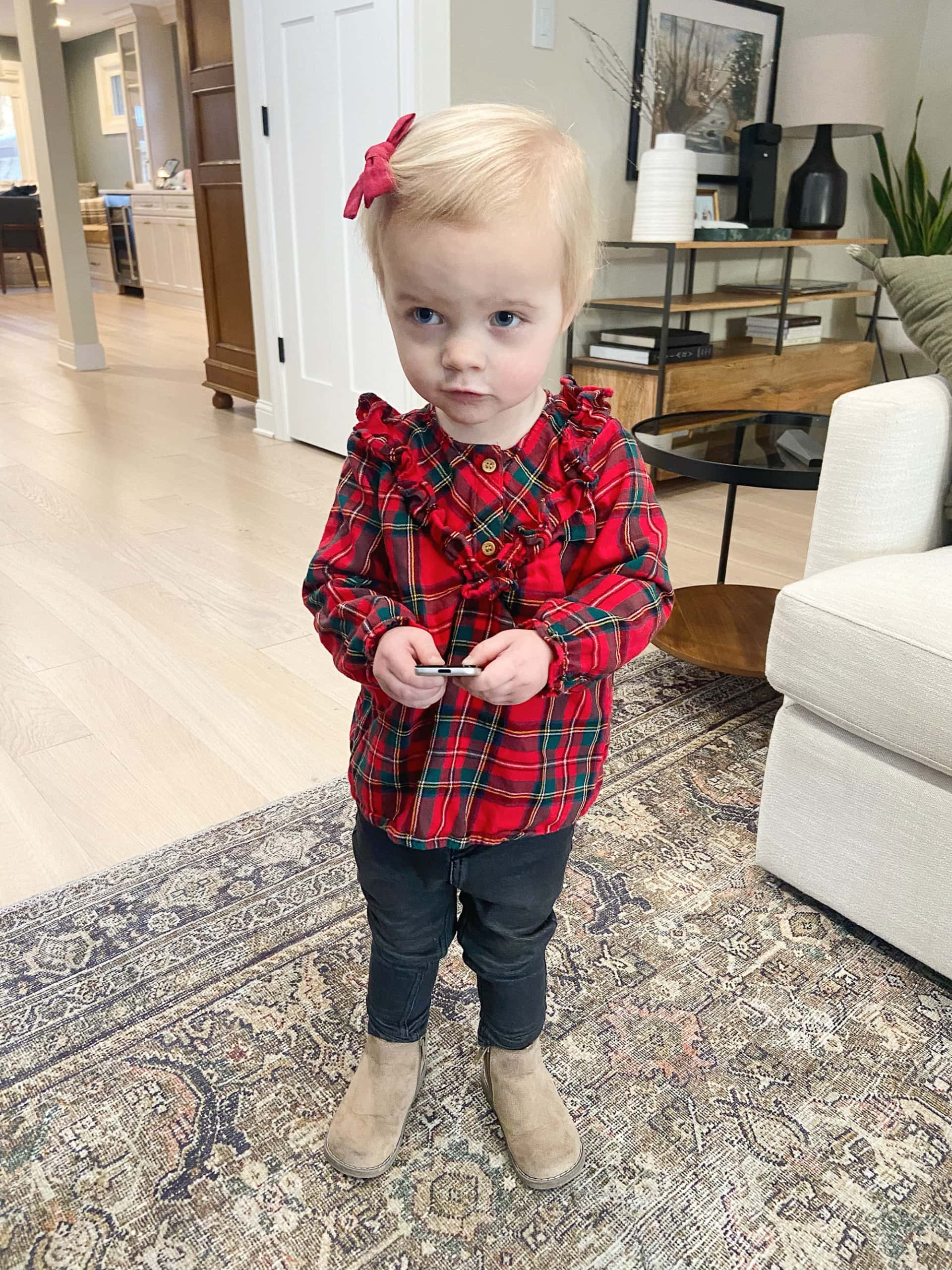 Rory all ready for her valentine's day party at school