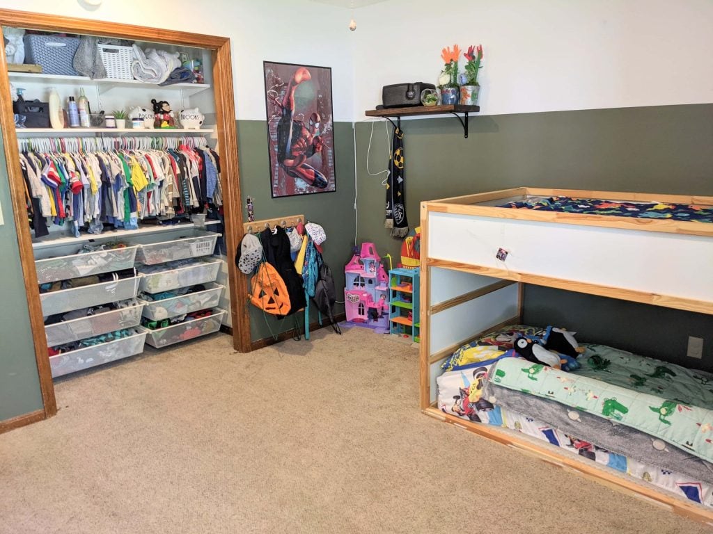 Shared kids' room before