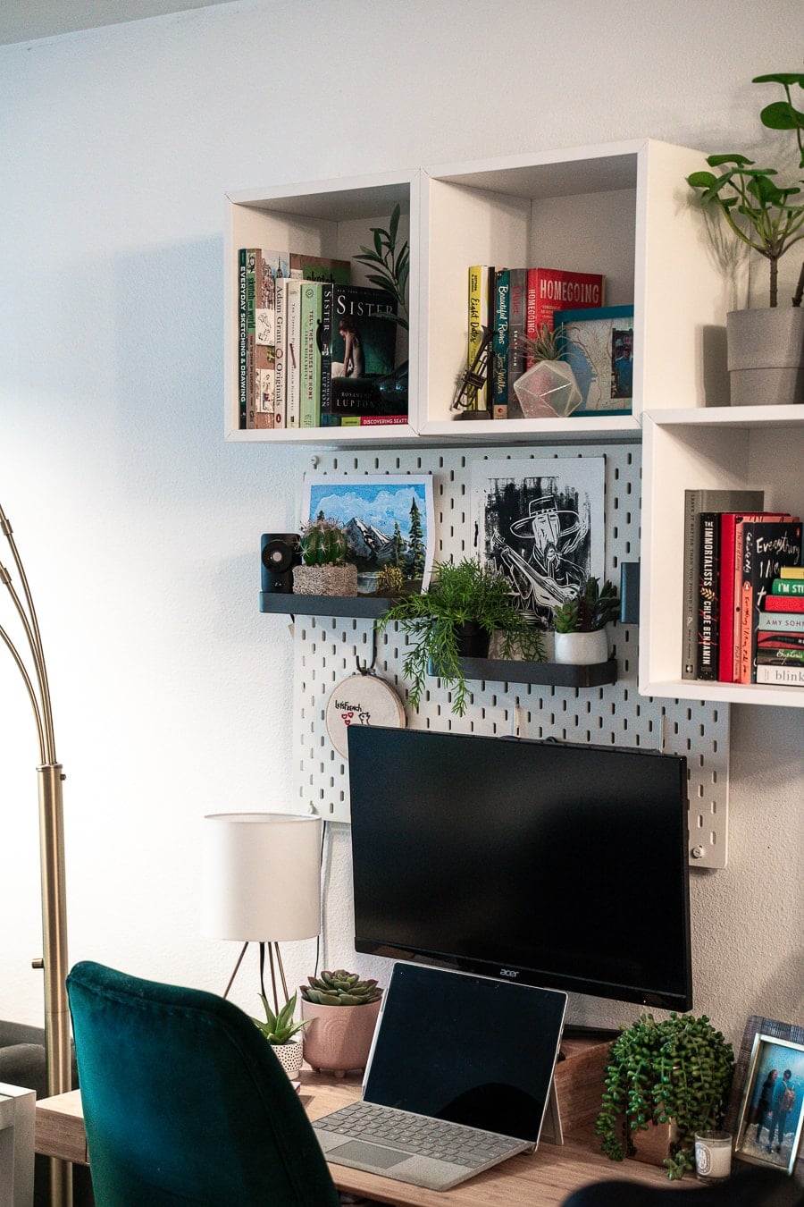 small office wall shelves from IKEA 