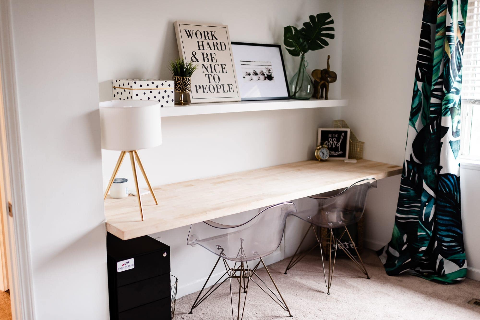 Desk with wood top