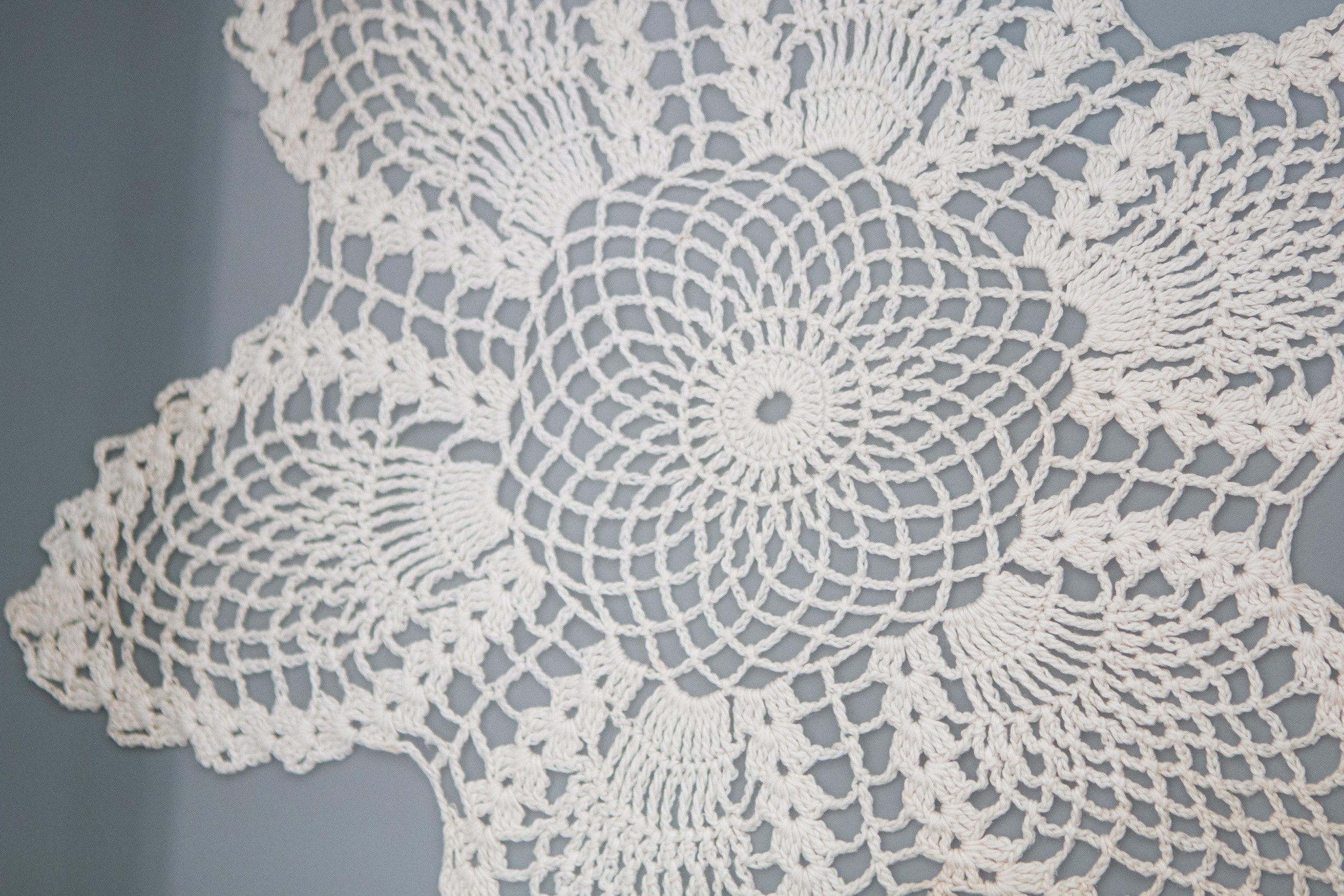 The details of a crocheted doily