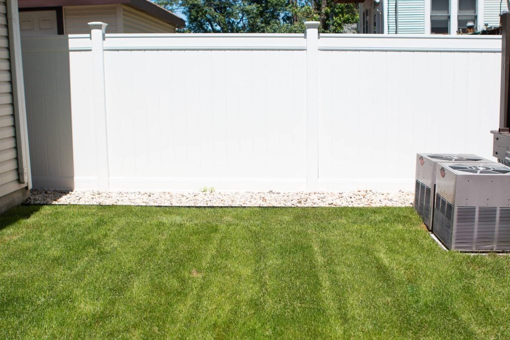 Our new white vinyl fence