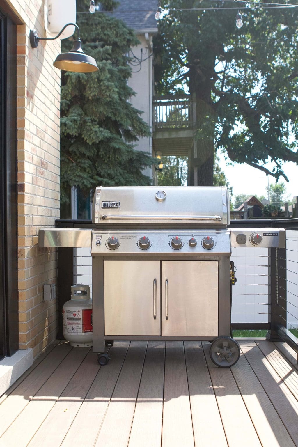 Our grill fits perfectly up on our deck