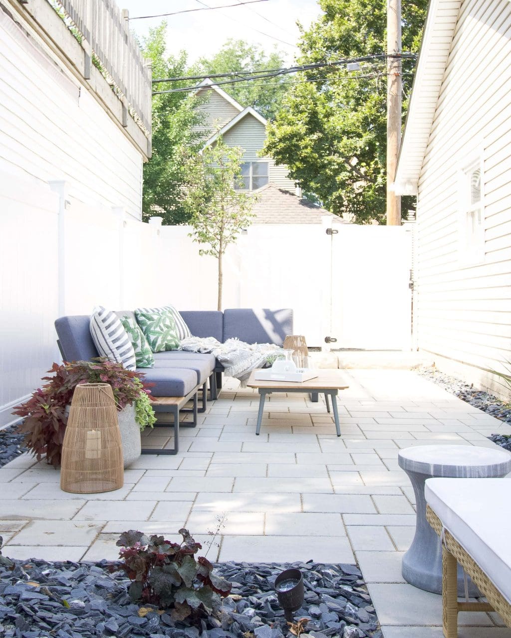 Adding stone pavers near the garaage