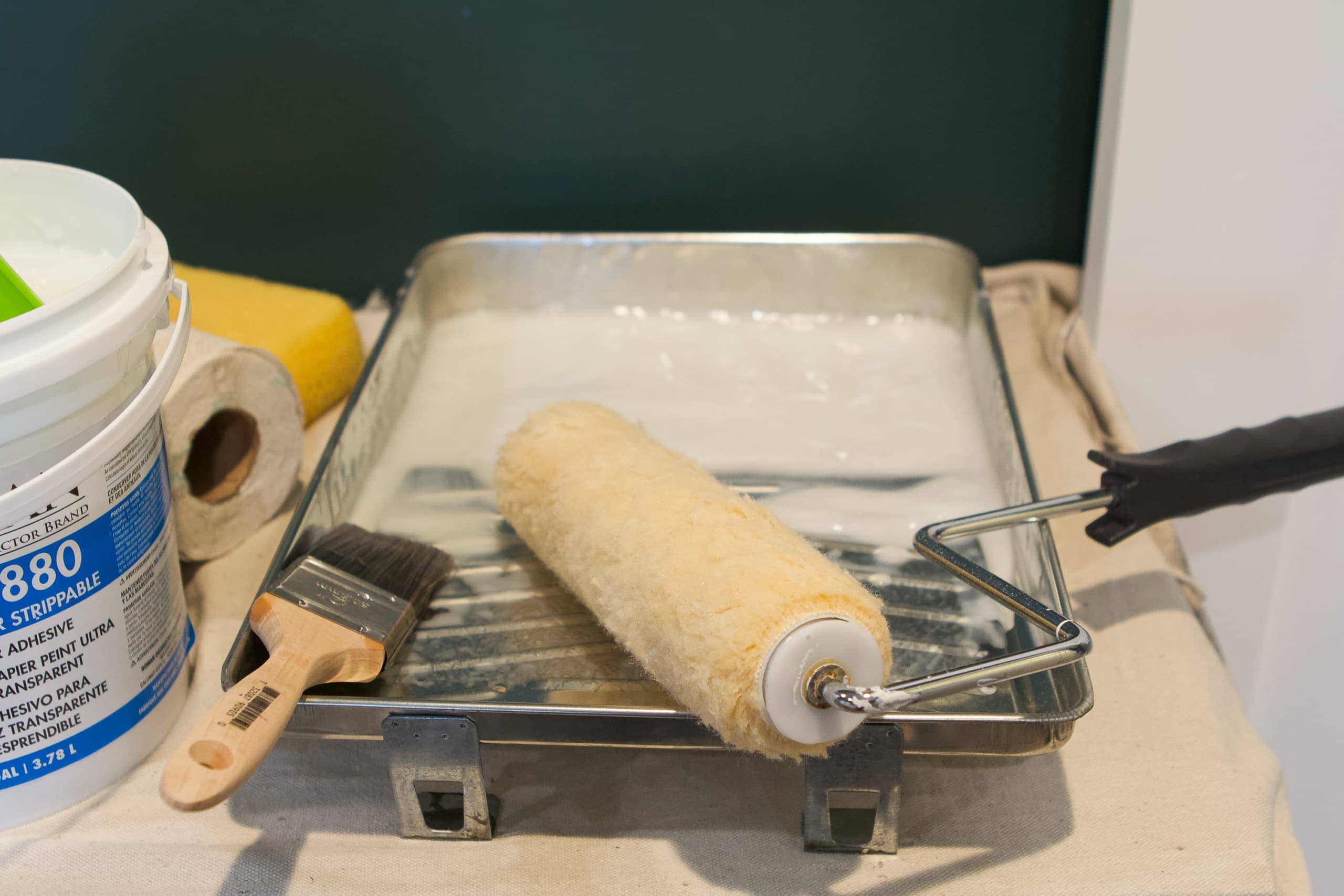 Water down the glue when you wallpaper a nursery closet