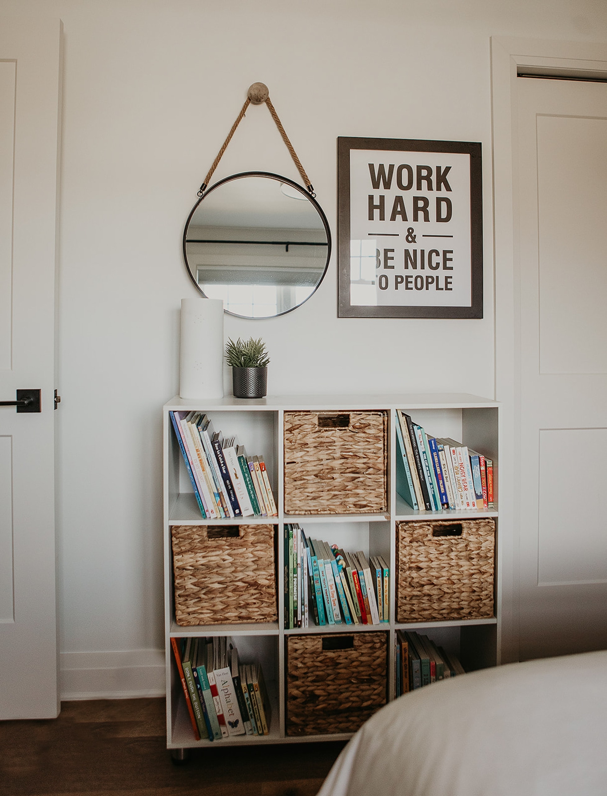 Bookshelves in a kids' room