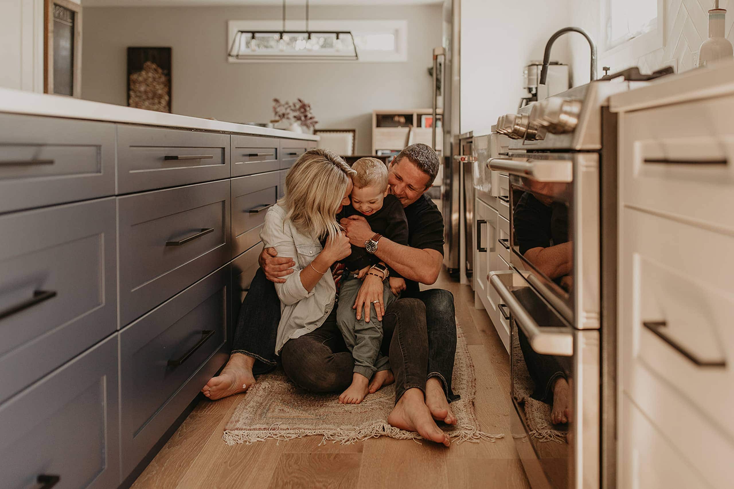 Britney's family in their modern farmhouse