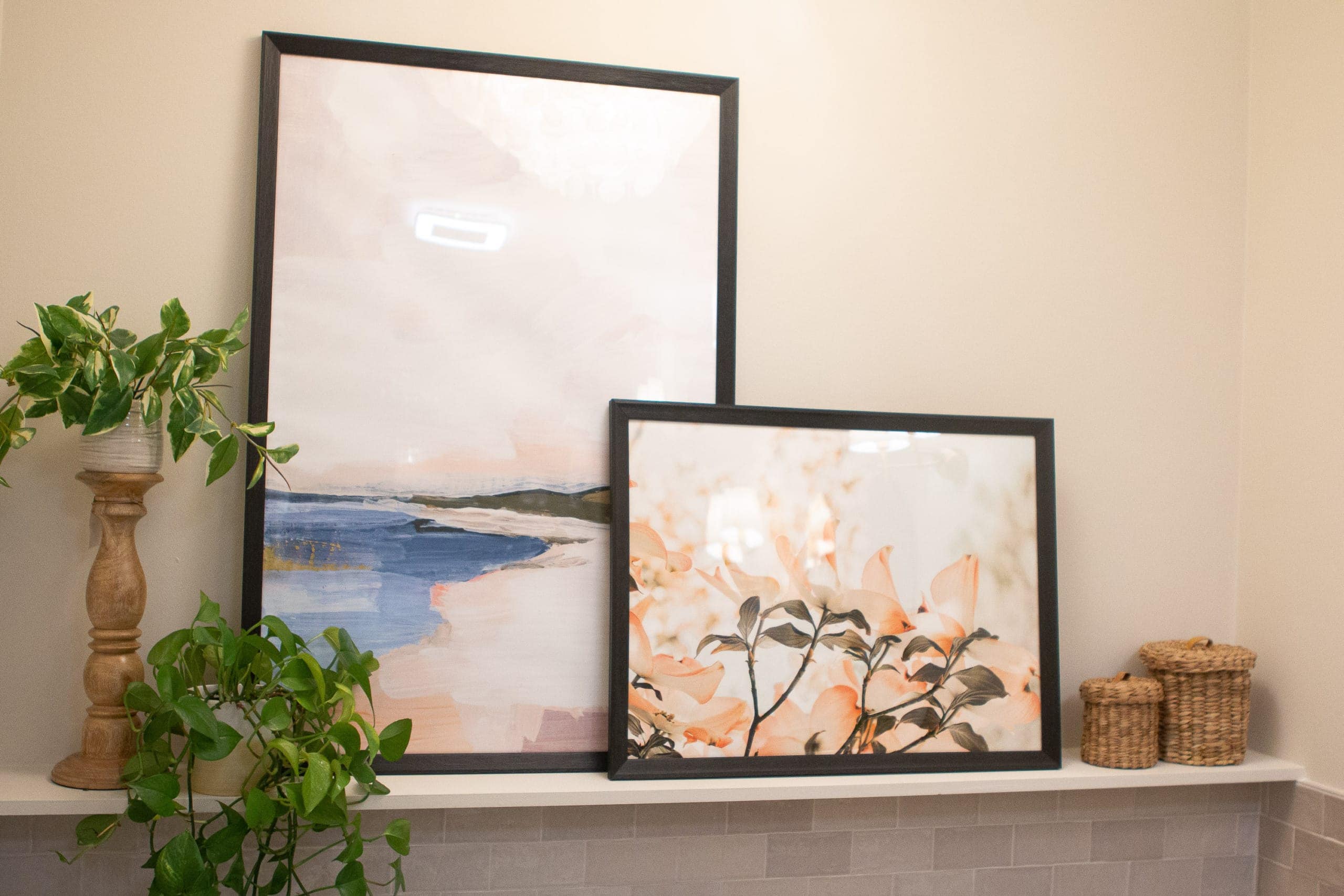 layering art in a bathroom renovation