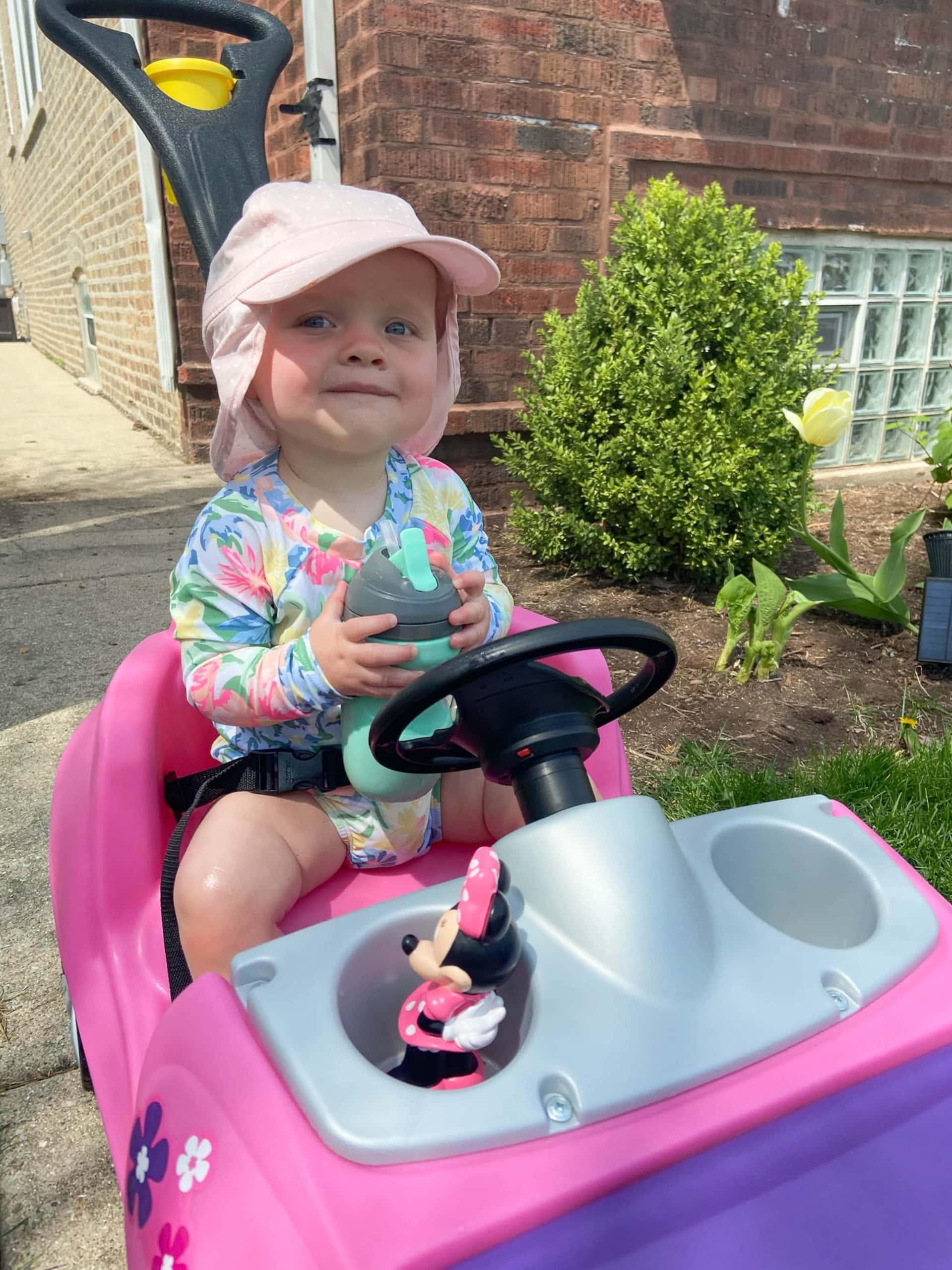 Rory in her push car