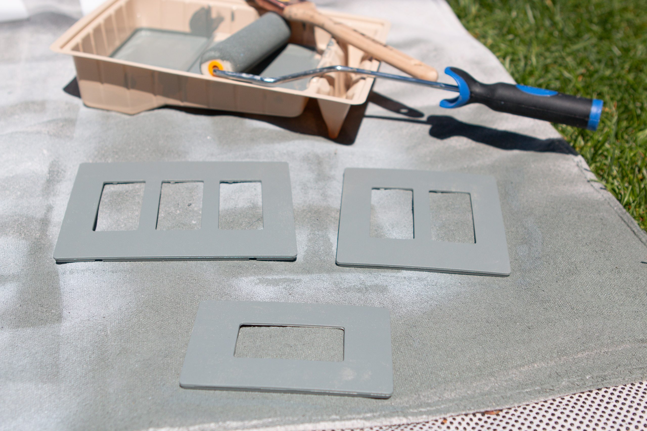 Use a roller when you're painting outlet covers