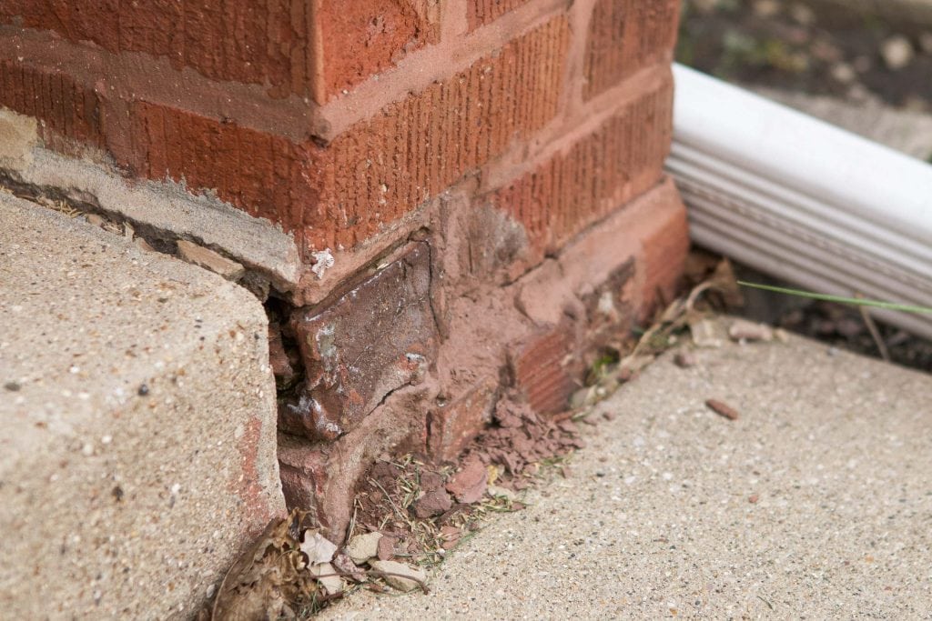 Crumbling brick