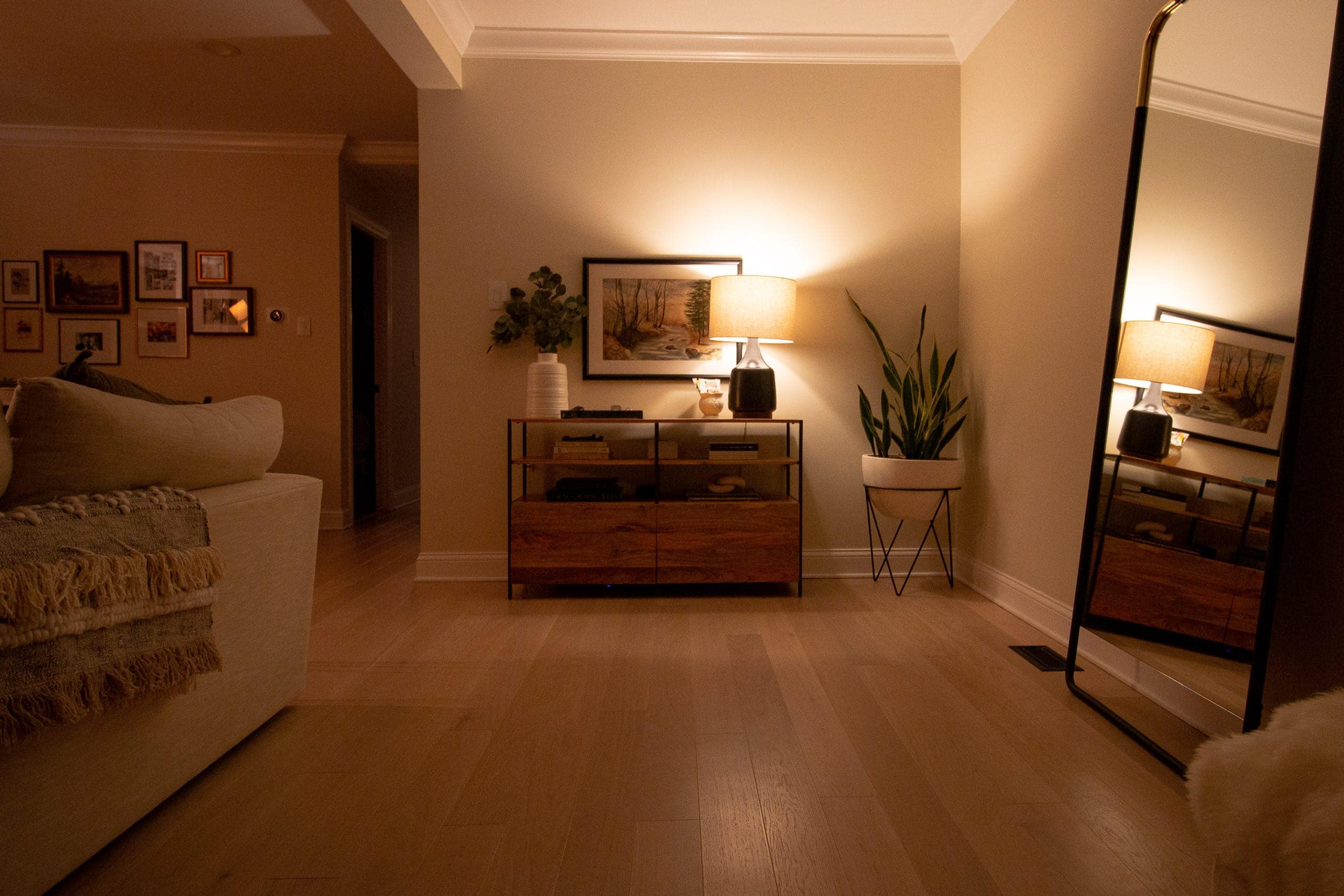 Living room during the evening hours