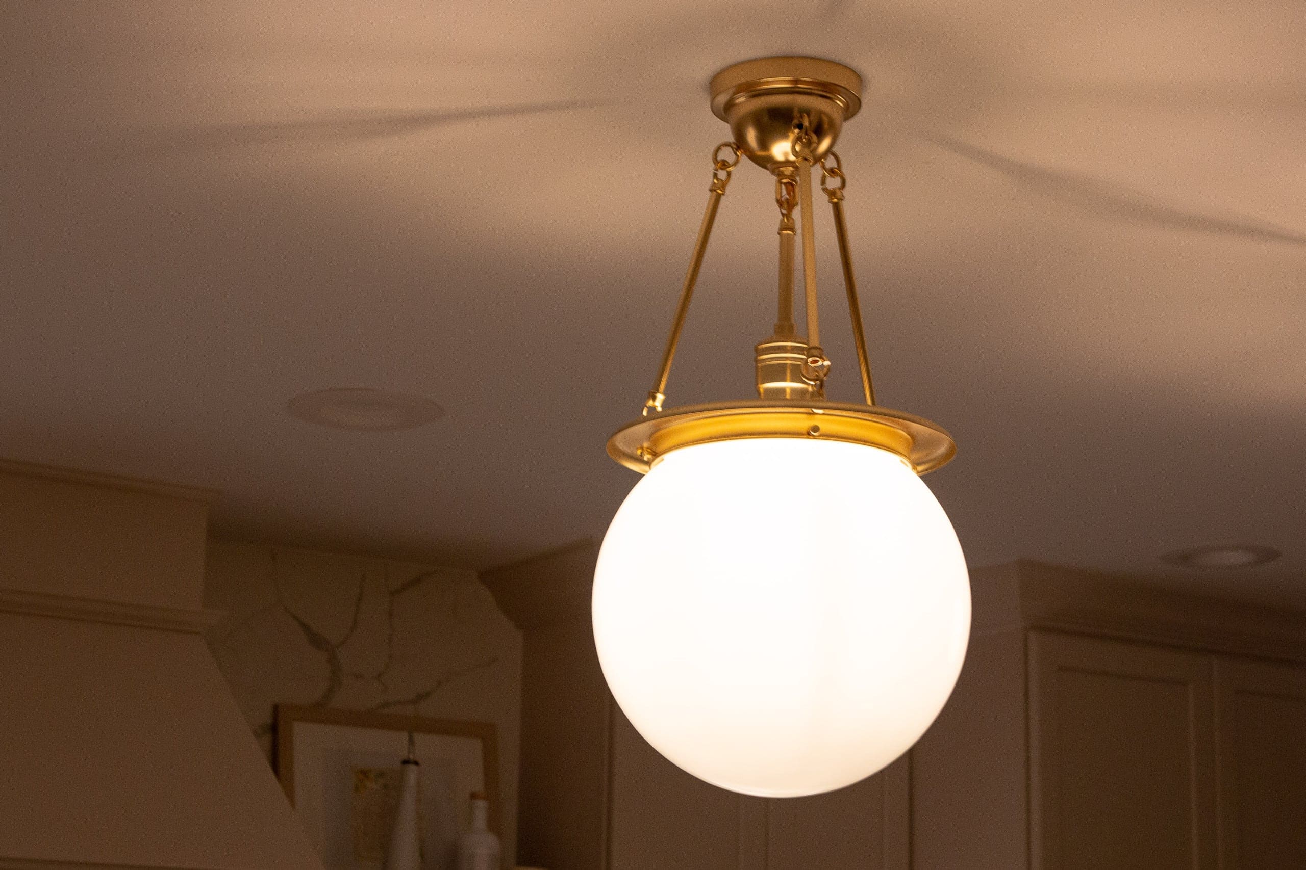 Sconces over the island in the kitchen