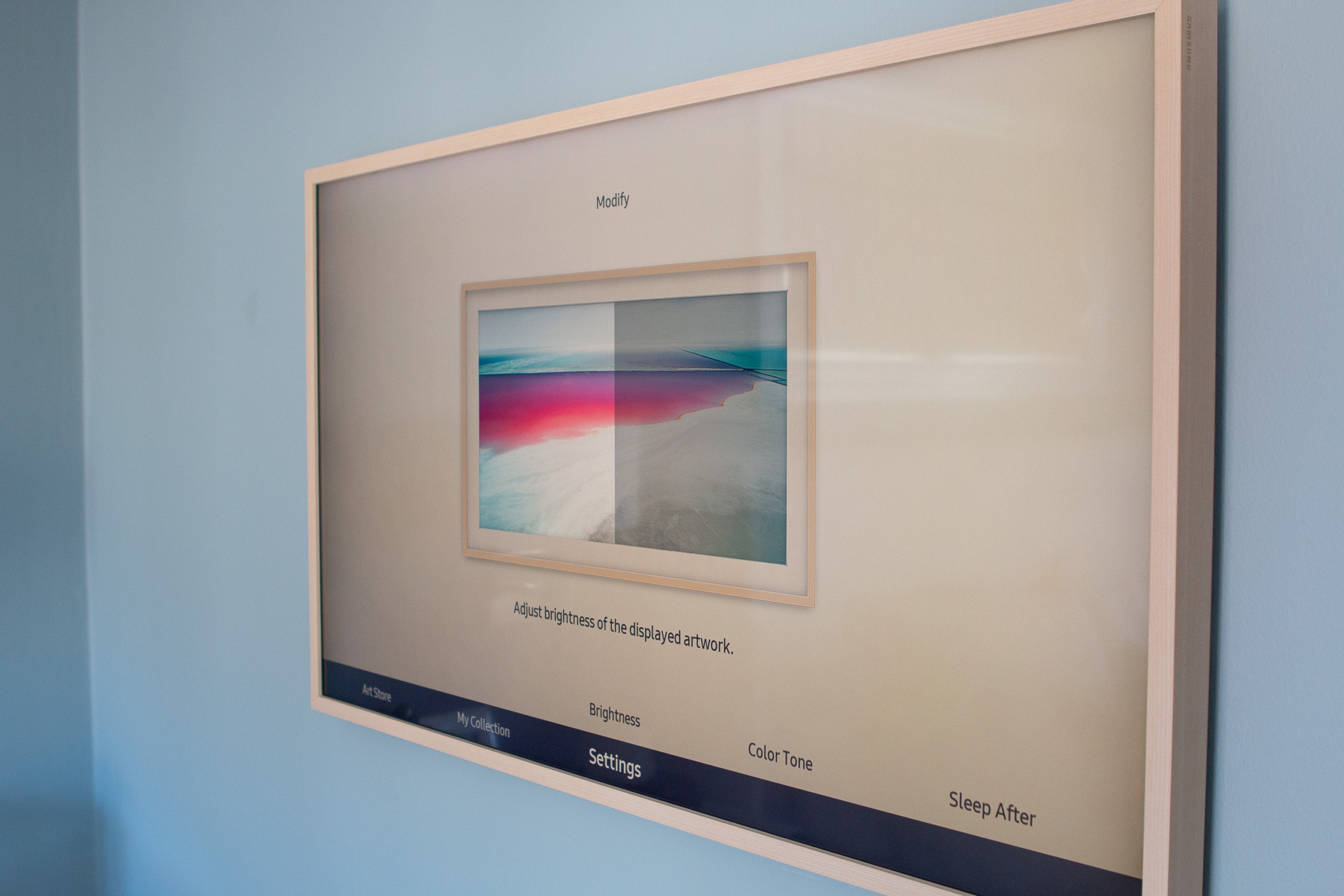 How to change the brightness on the Frame TV