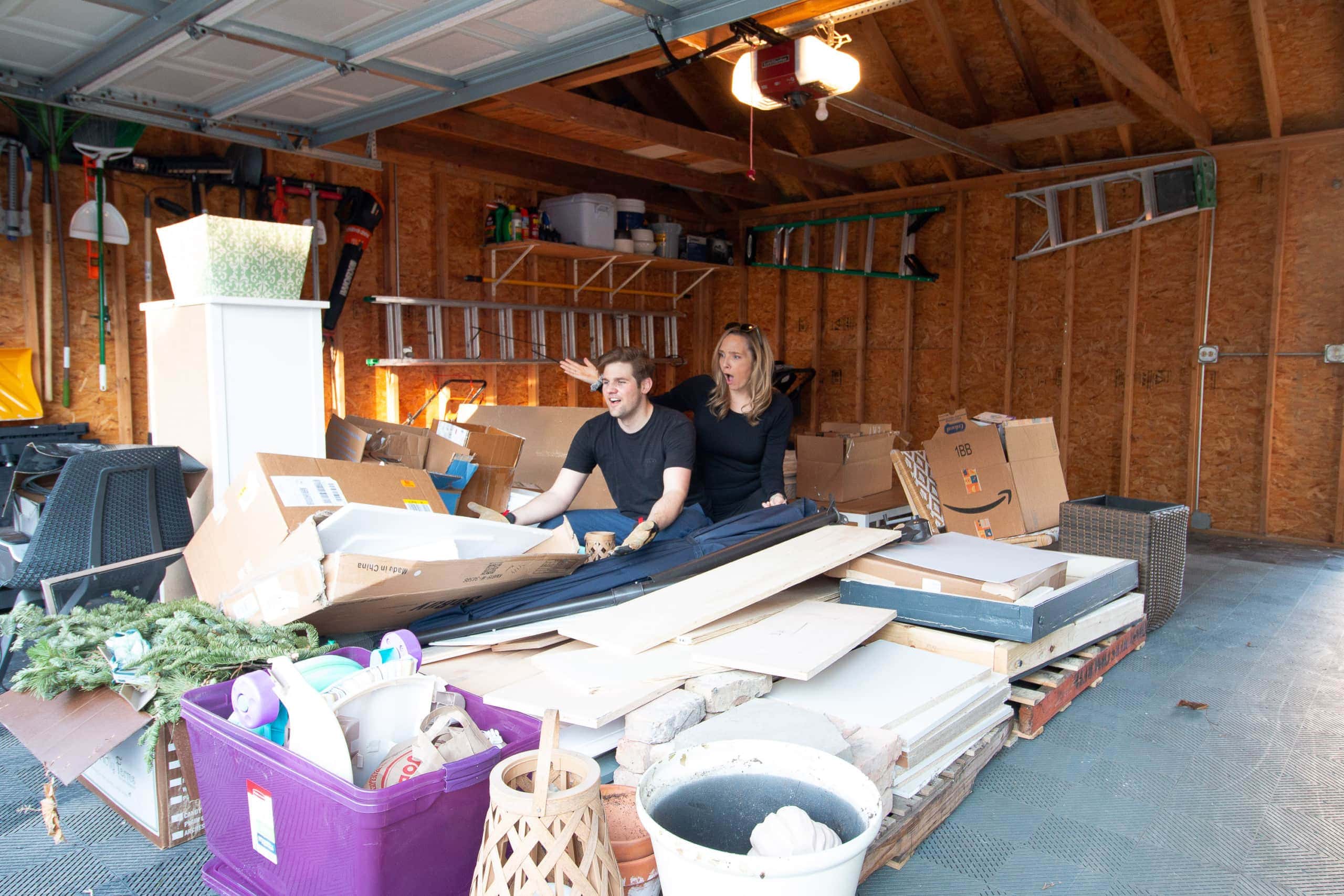 Our very full garage of junk