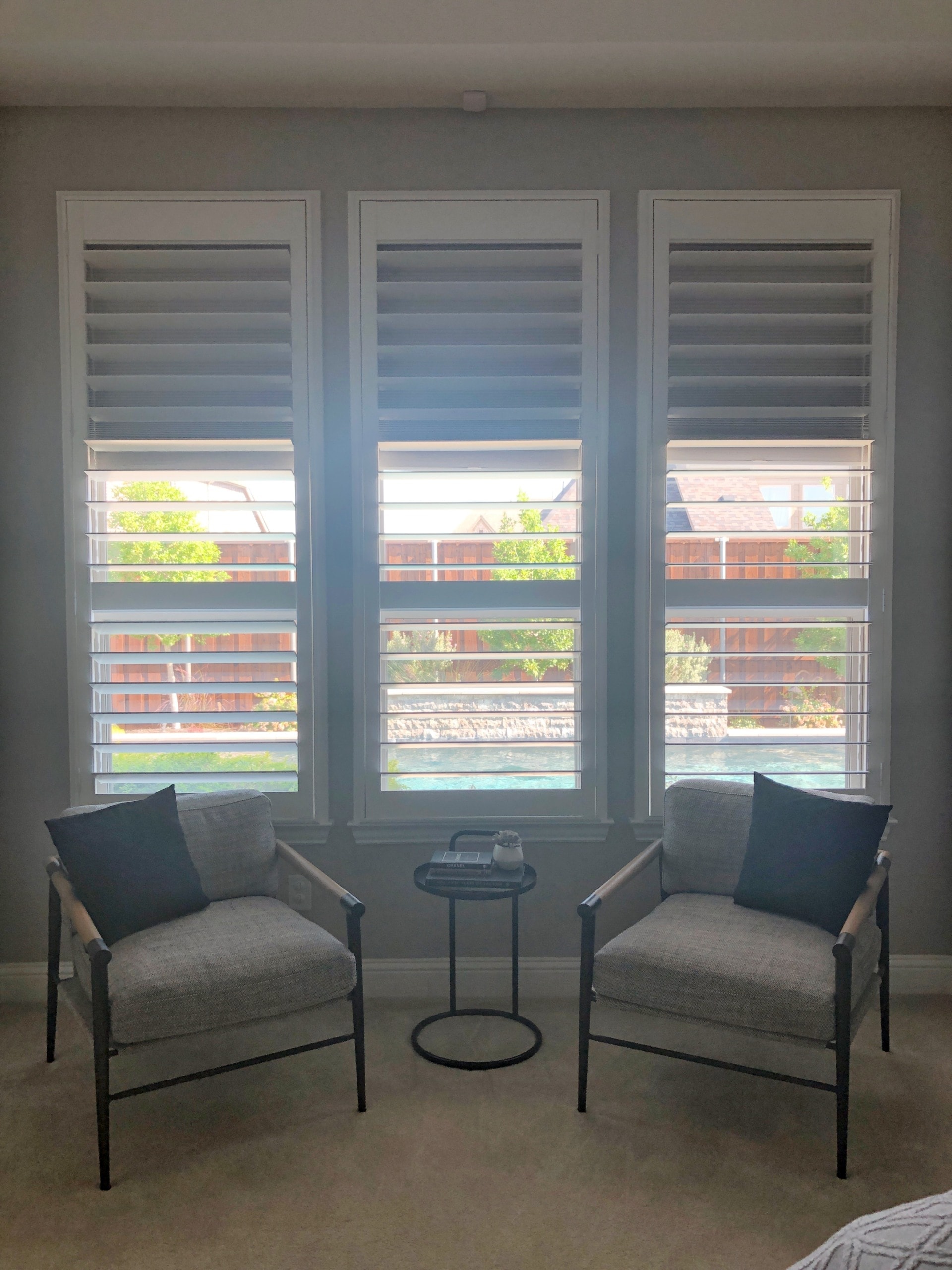 Chairs in front of the window