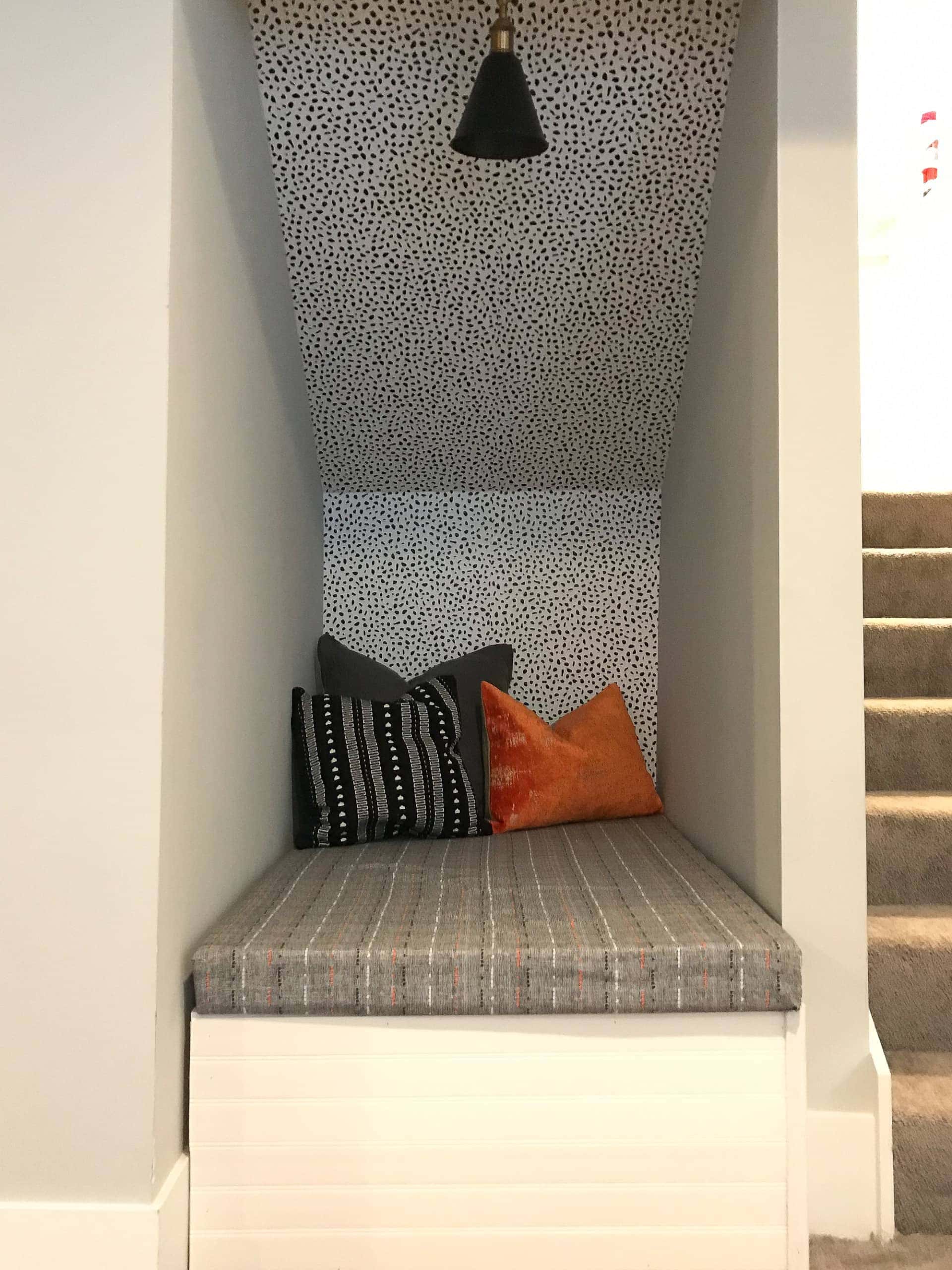 Room refresh - reading nook under the stairs