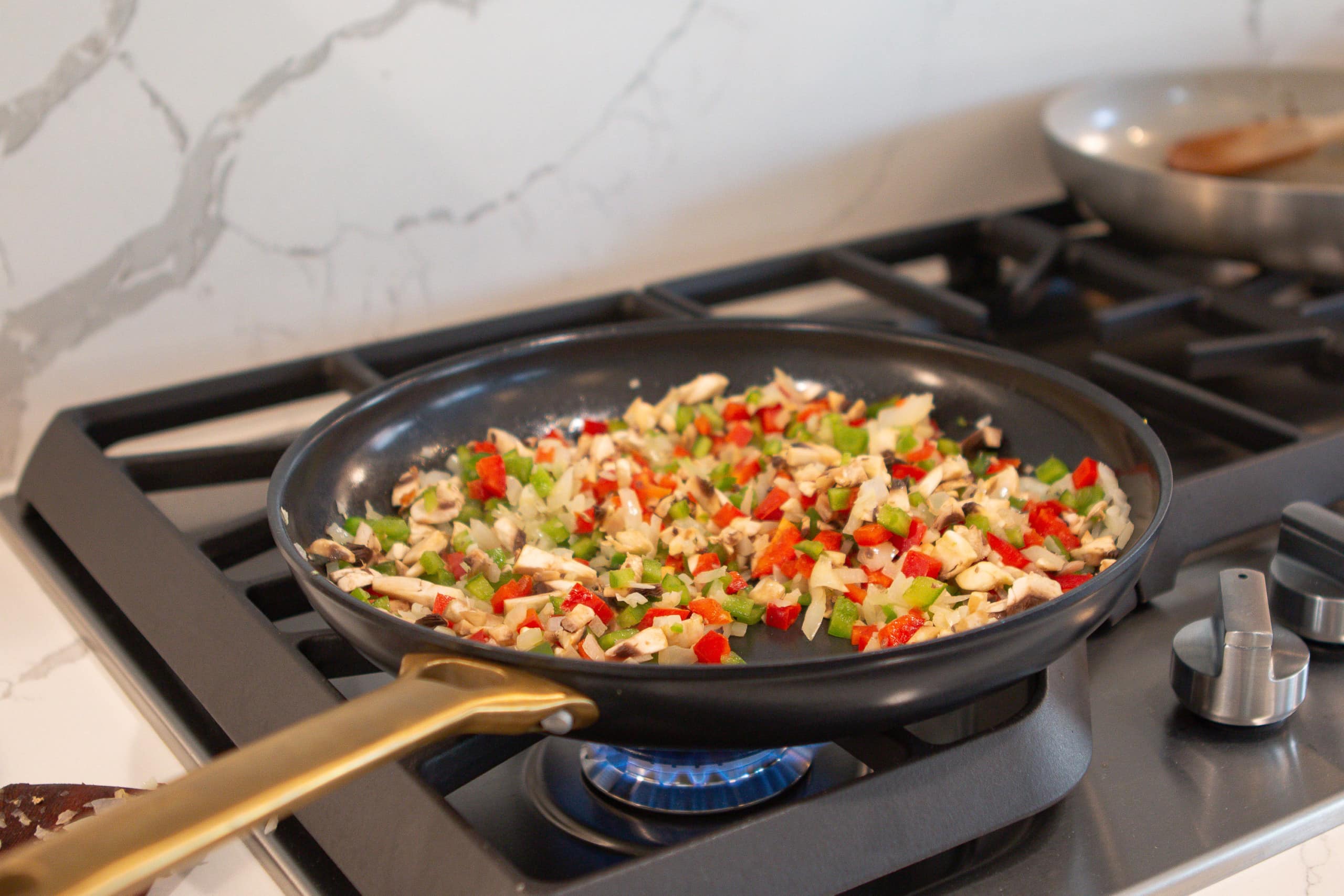 Making veggies on the stove