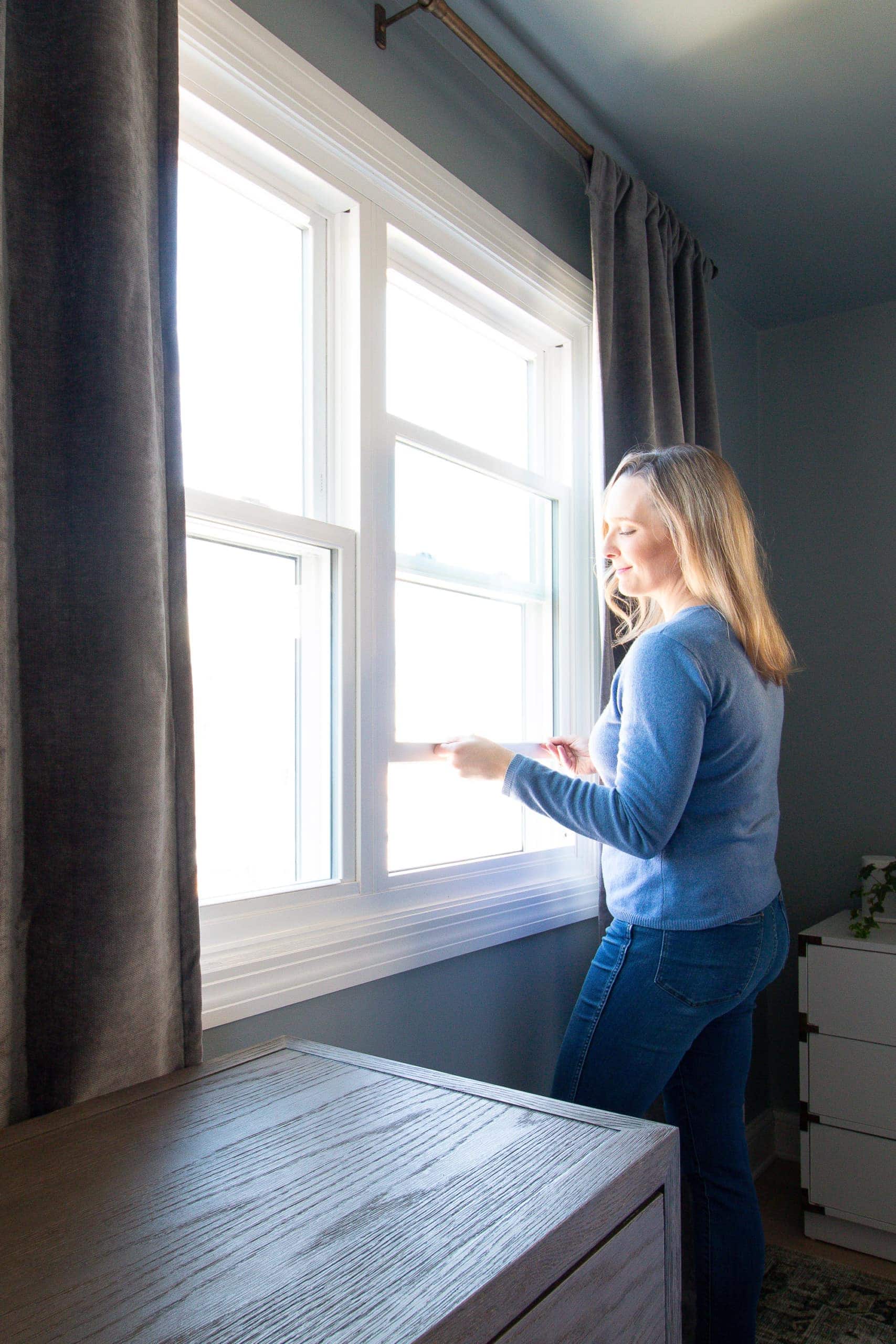 Double-hung windows in our bedroom